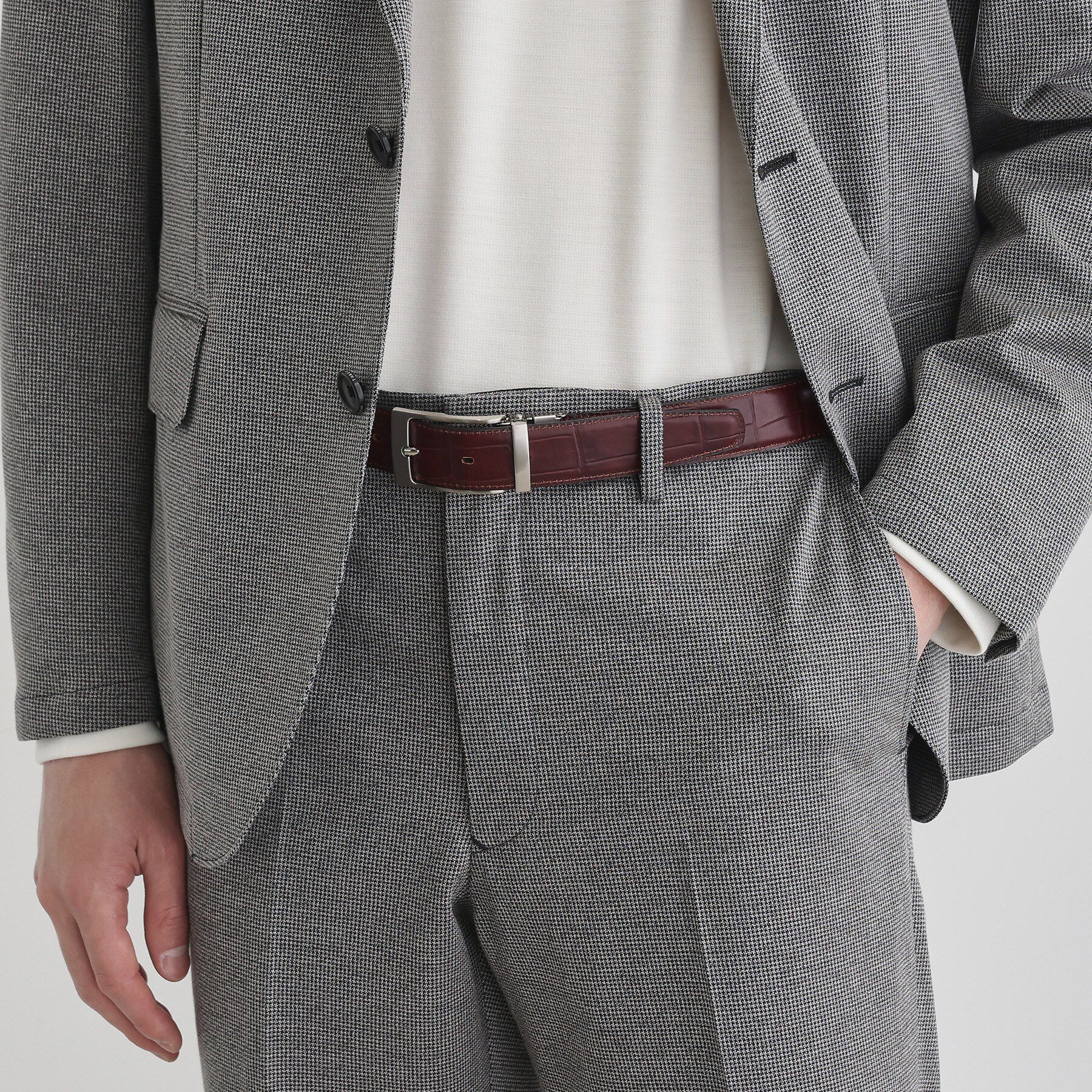 TAKEO KIKUCHI「クロコ型押しリバーシブルドレスベルト」|ベルト|