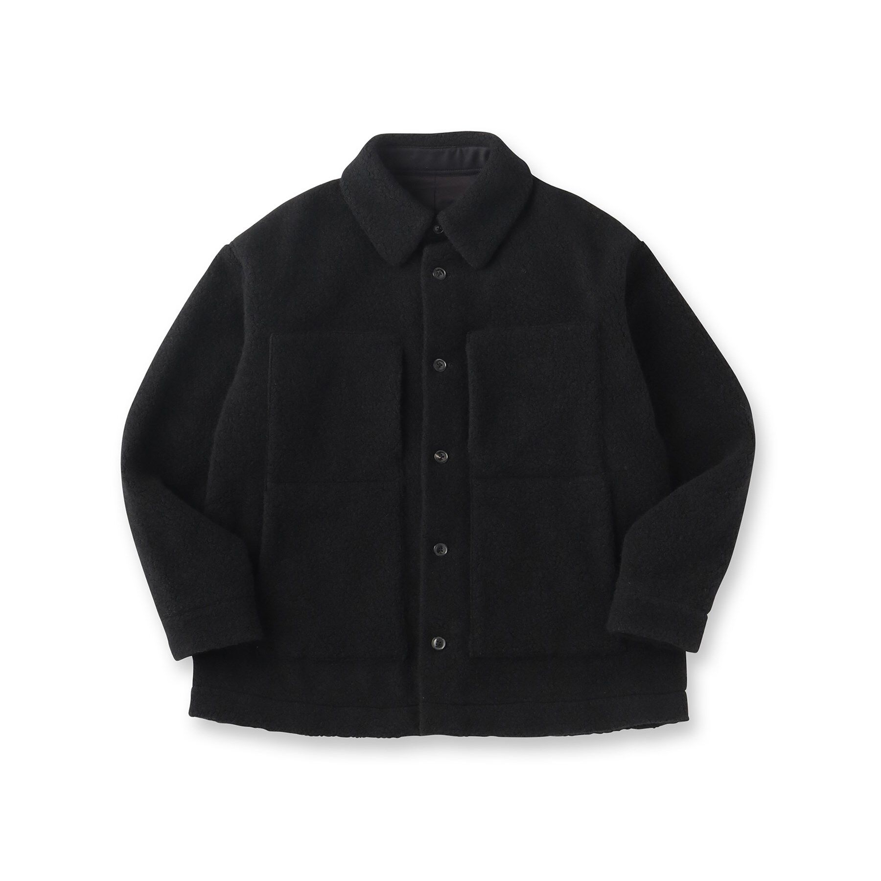 40CARATS&525「ウール混パイルボア4パッチシャツ」|ブルゾン・スタジャン|