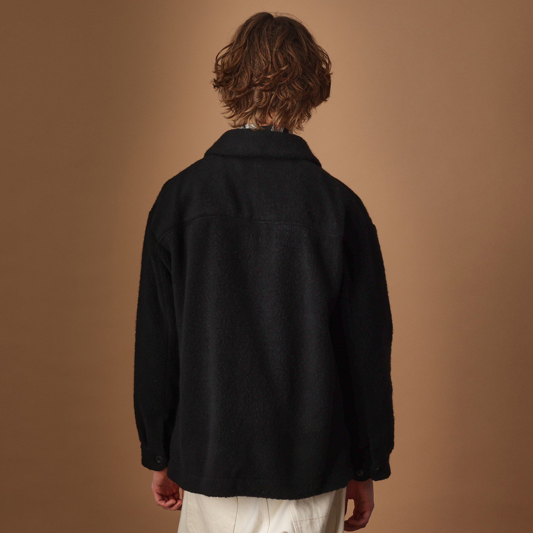 40CARATS&525「ウール混パイルボア4パッチシャツ」|ブルゾン・スタジャン|