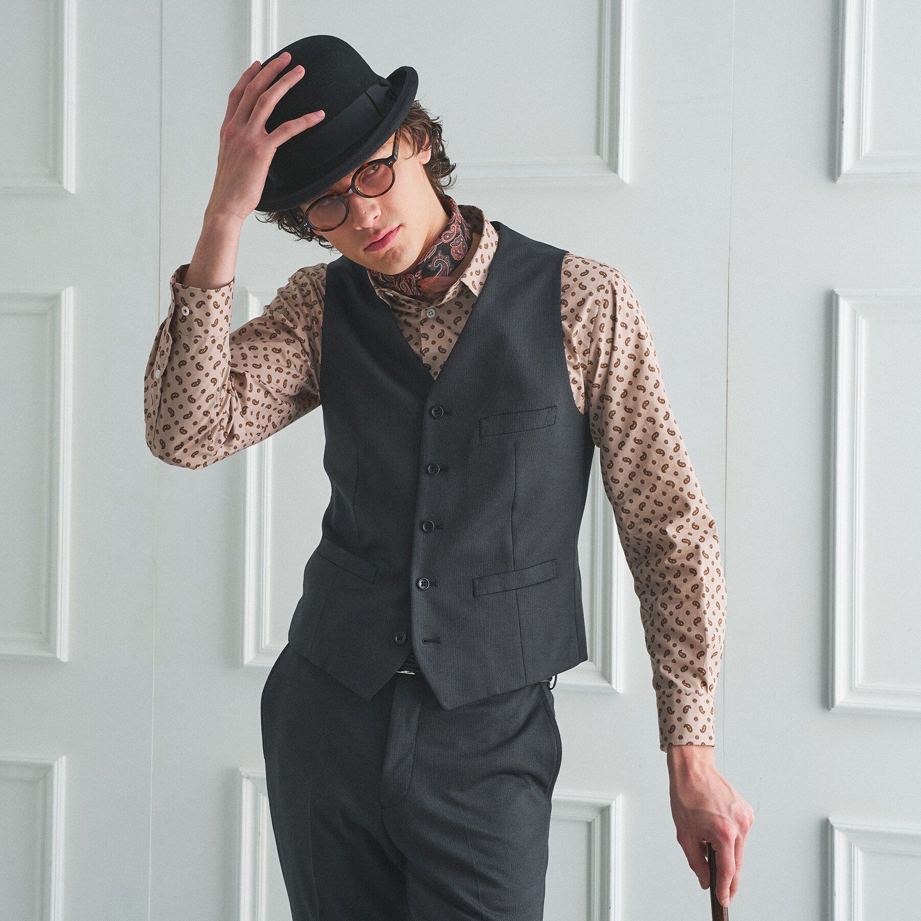 TAKEO KIKUCHI「【BOWLER HAT LABEL】ピンヘッドジャージ べスト」|スーツ|