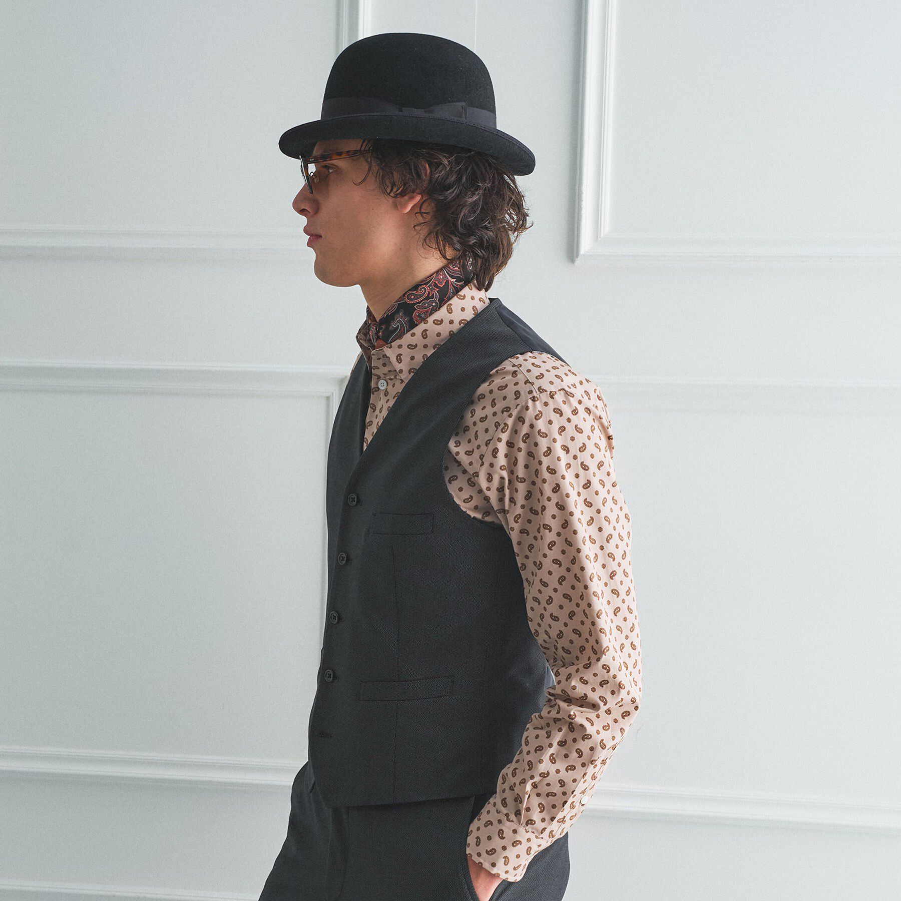 TAKEO KIKUCHI「【BOWLER HAT LABEL】ピンヘッドジャージ べスト」|スーツ|