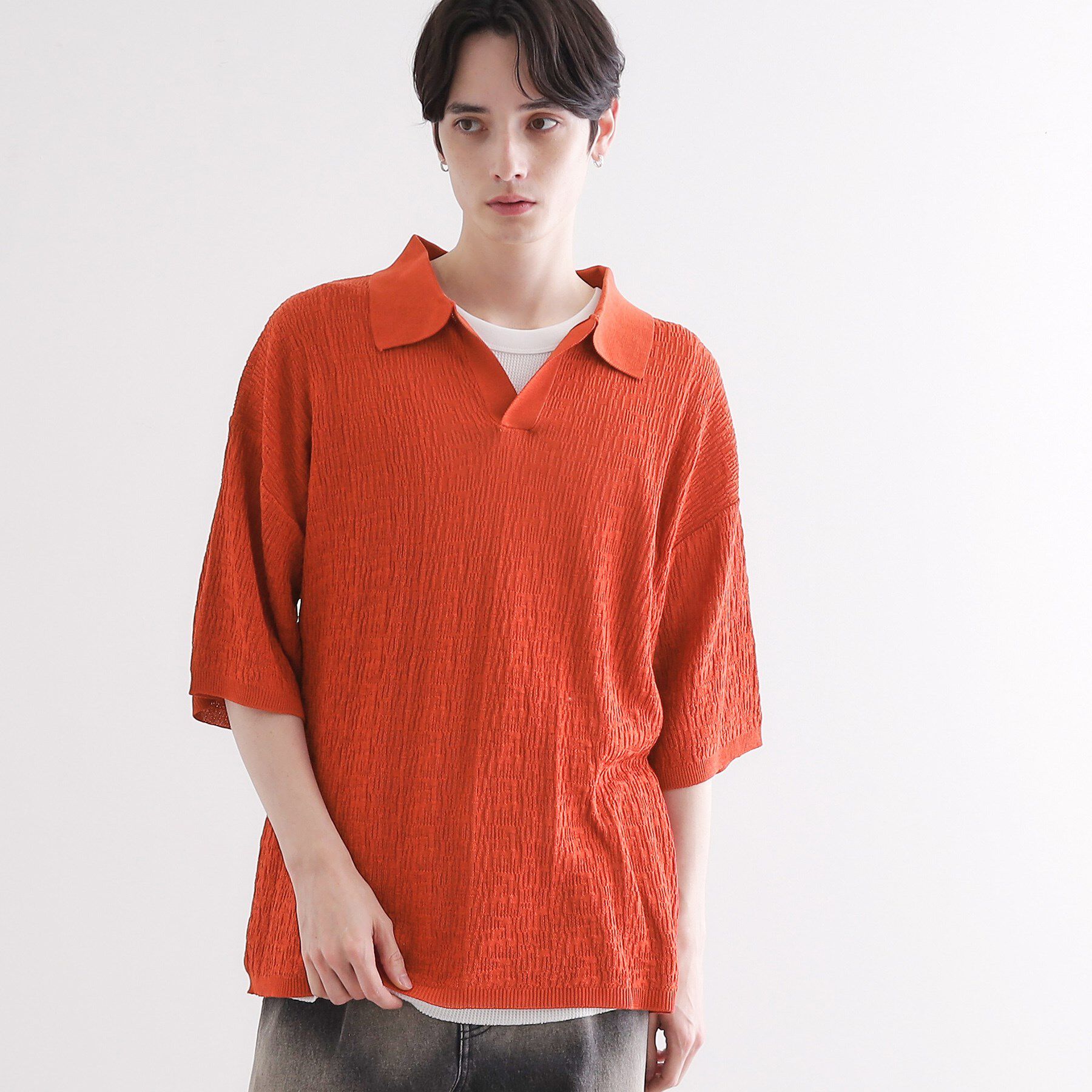 tk.TAKEO KIKUCHI「スキッパーニットポロシャツ」|ポロシャツ|