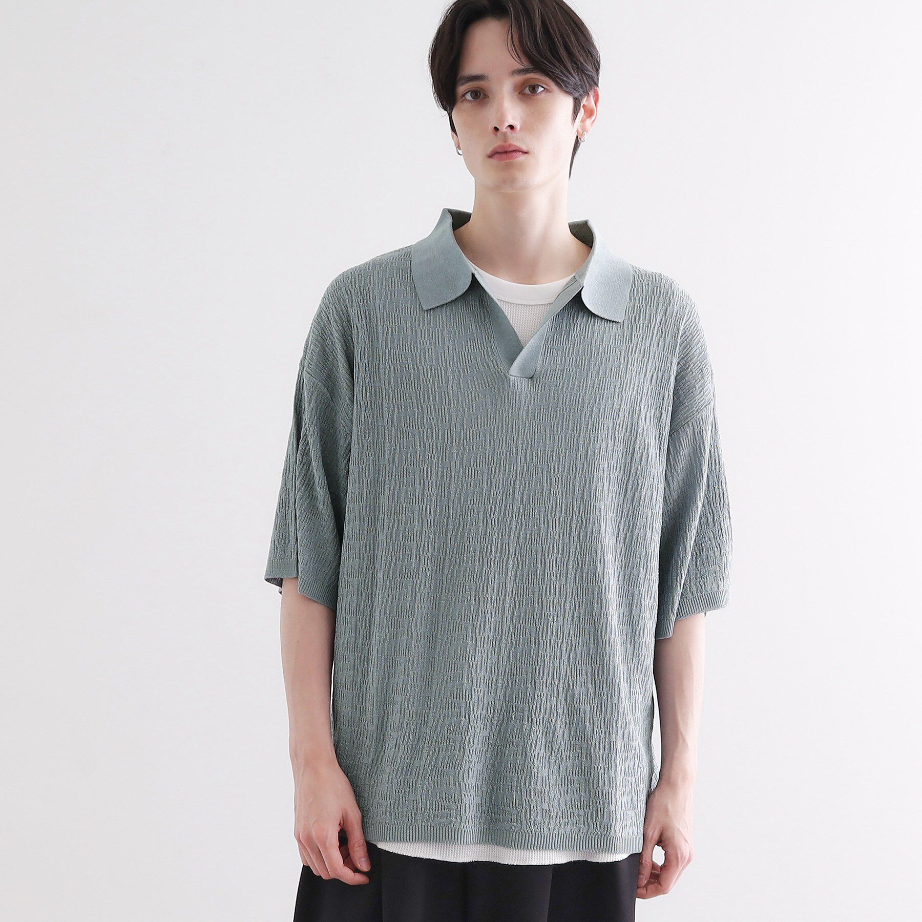 tk.TAKEO KIKUCHI「スキッパーニットポロシャツ」|ポロシャツ|