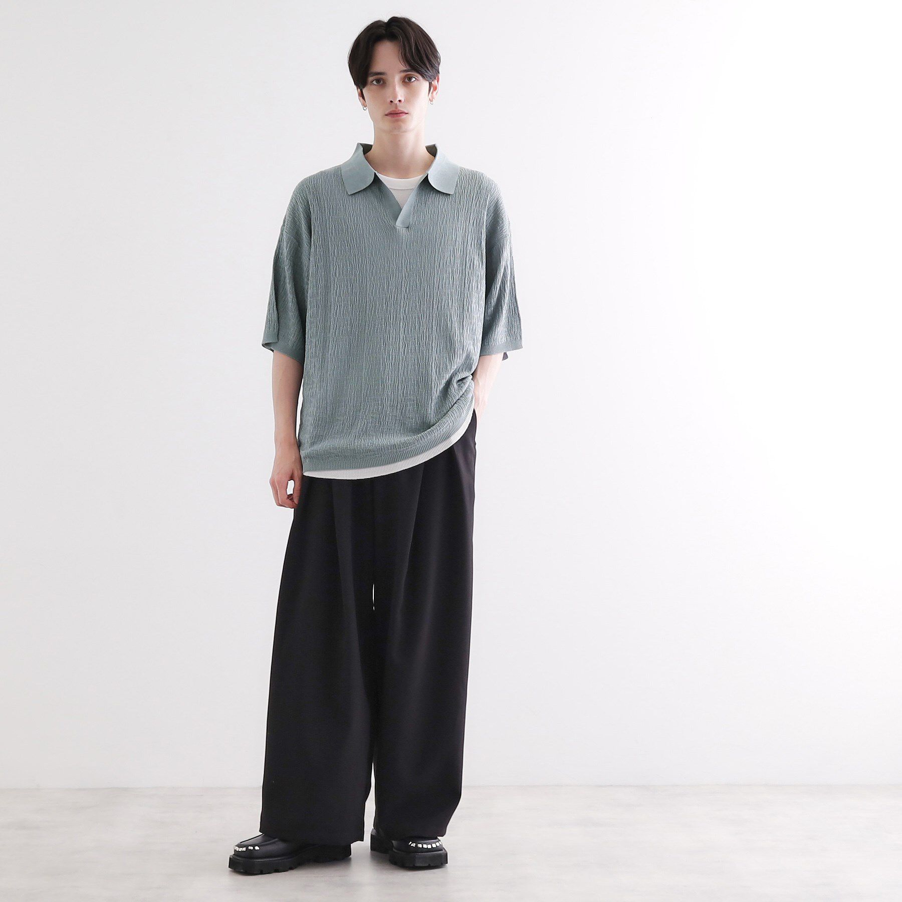 tk.TAKEO KIKUCHI「スキッパーニットポロシャツ」|ポロシャツ|