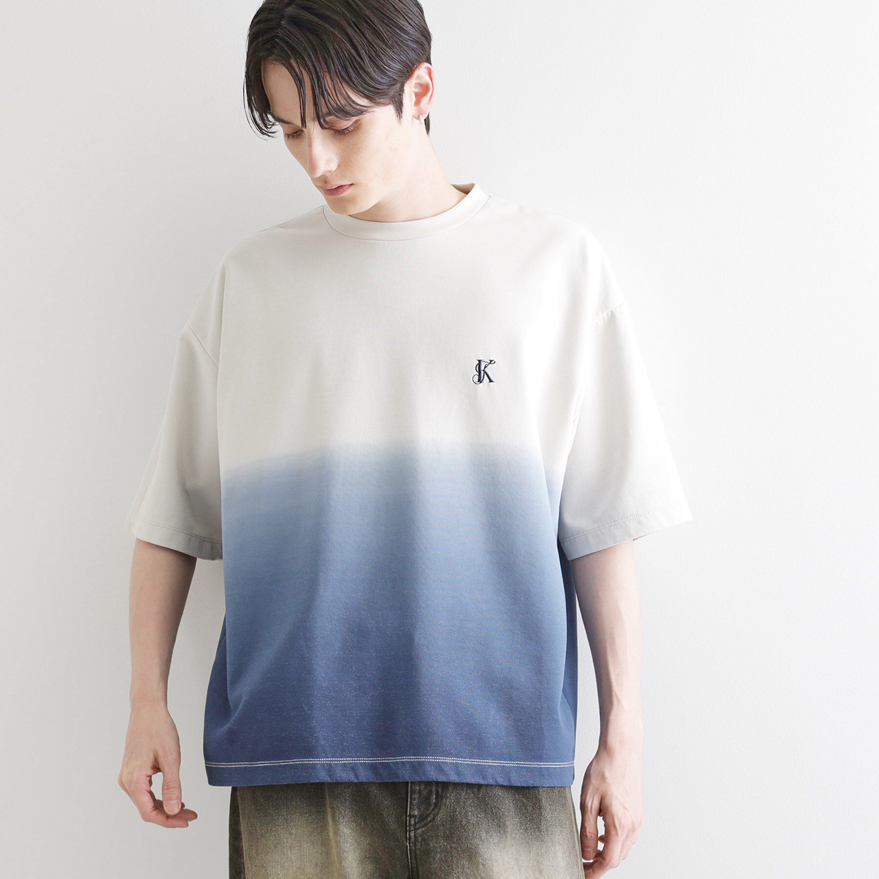 tk.TAKEO KIKUCHI「グラデーションダイ5分袖カットソー」|Tシャツ・カットソー|