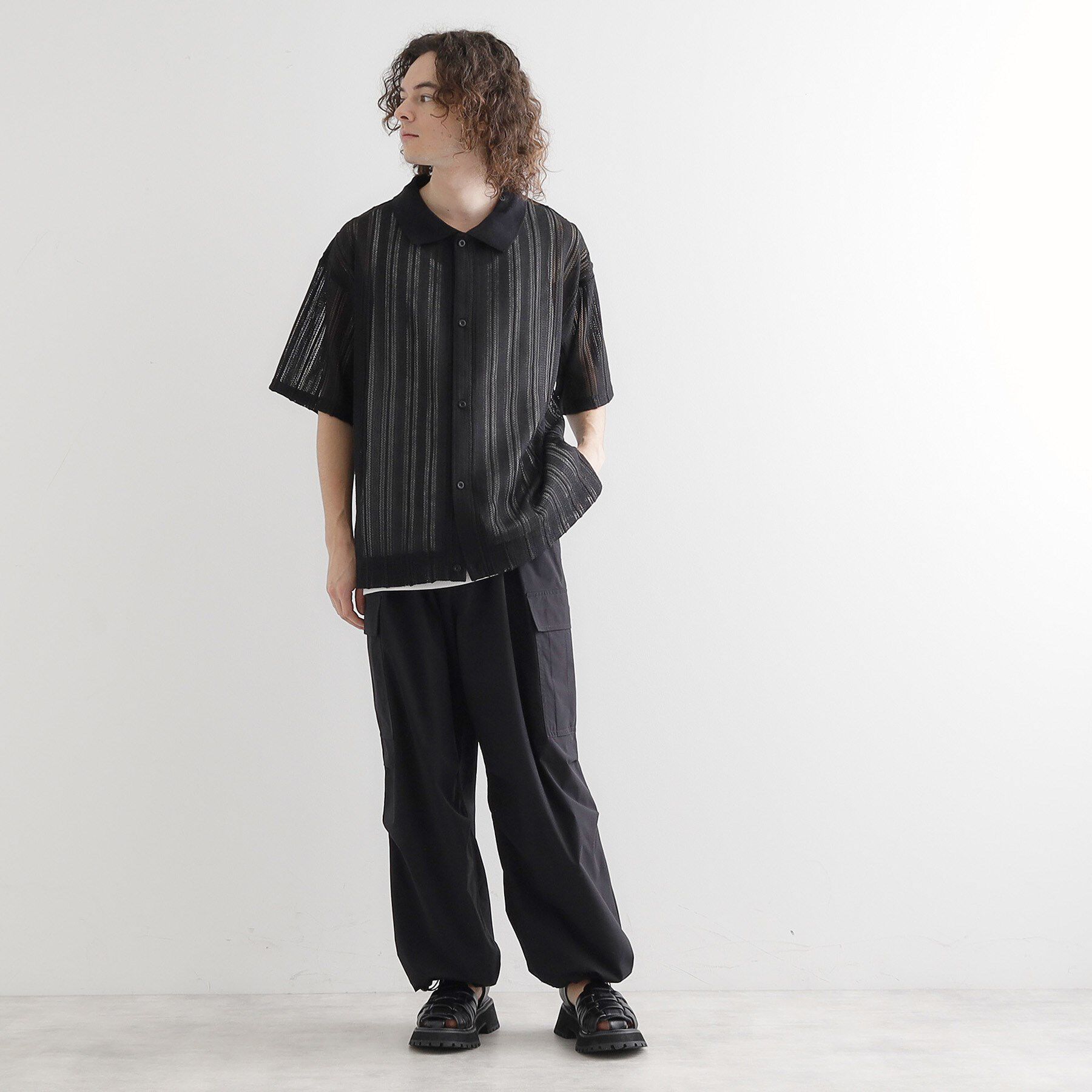 tk.TAKEO KIKUCHI「【セットアイテム】透かし編みオープンシャツ」|シャツ・ブラウス|