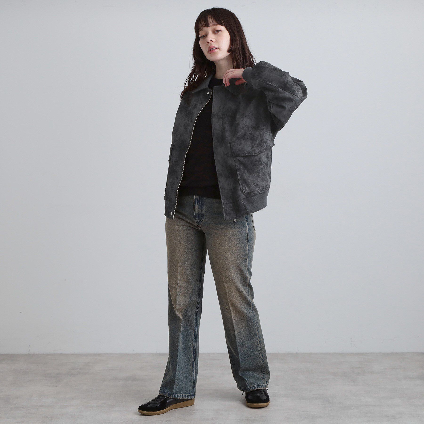 tk.TAKEO KIKUCHI「A－2シンセティックレザーブルゾン」|ブルゾン・スタジャン|