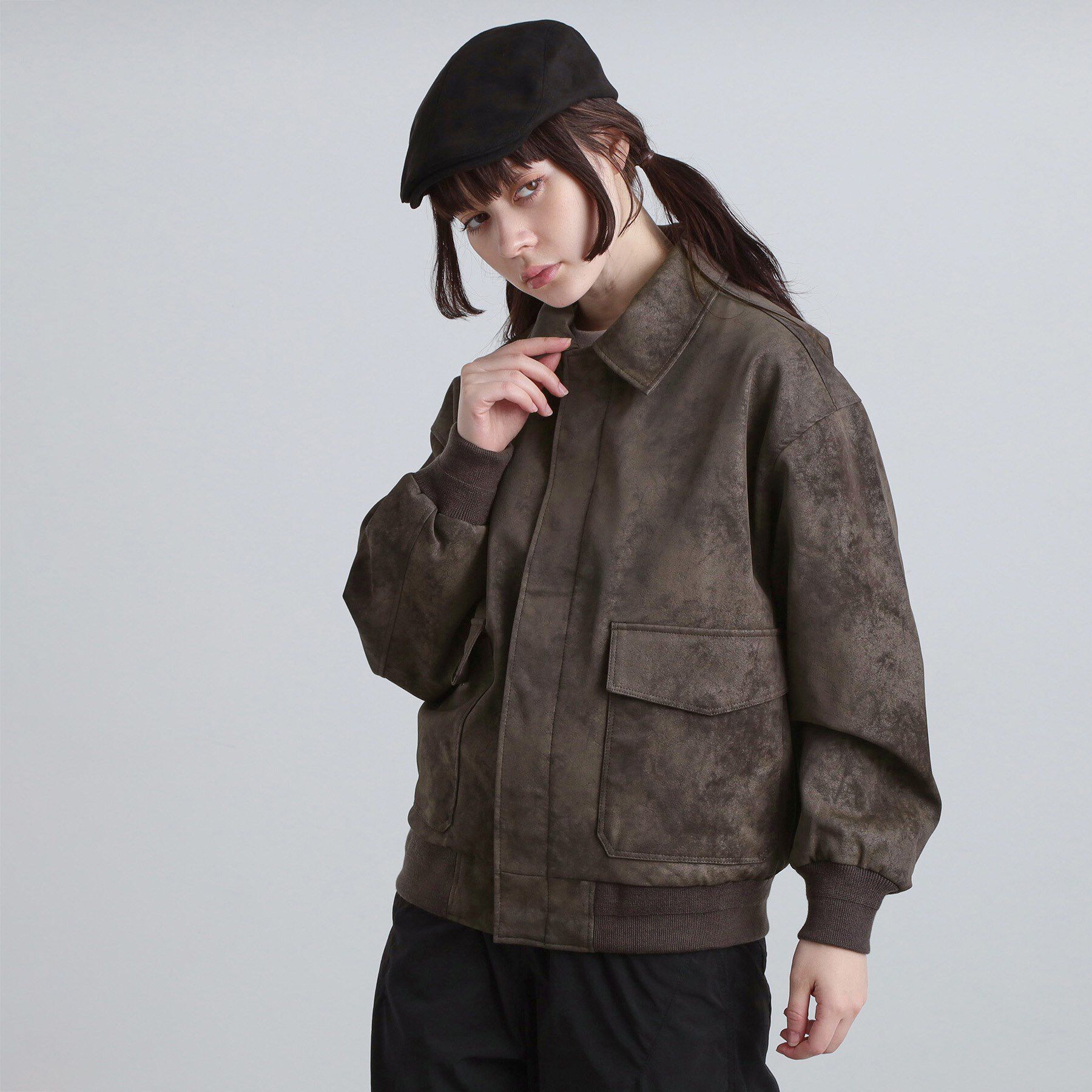 tk.TAKEO KIKUCHI「A－2シンセティックレザーブルゾン」|ブルゾン・スタジャン|