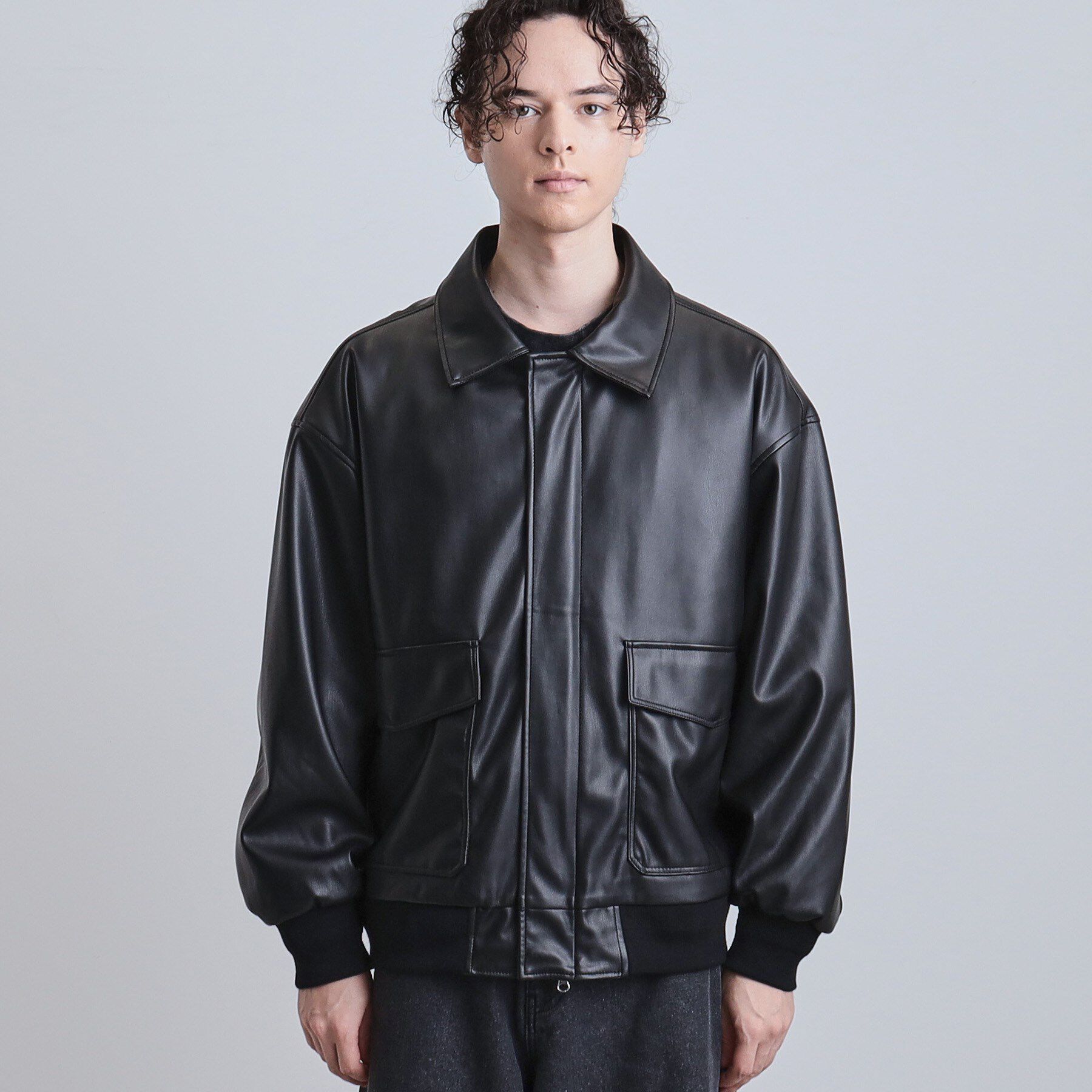 tk.TAKEO KIKUCHI「A－2シンセティックレザーブルゾン」|ブルゾン・スタジャン|