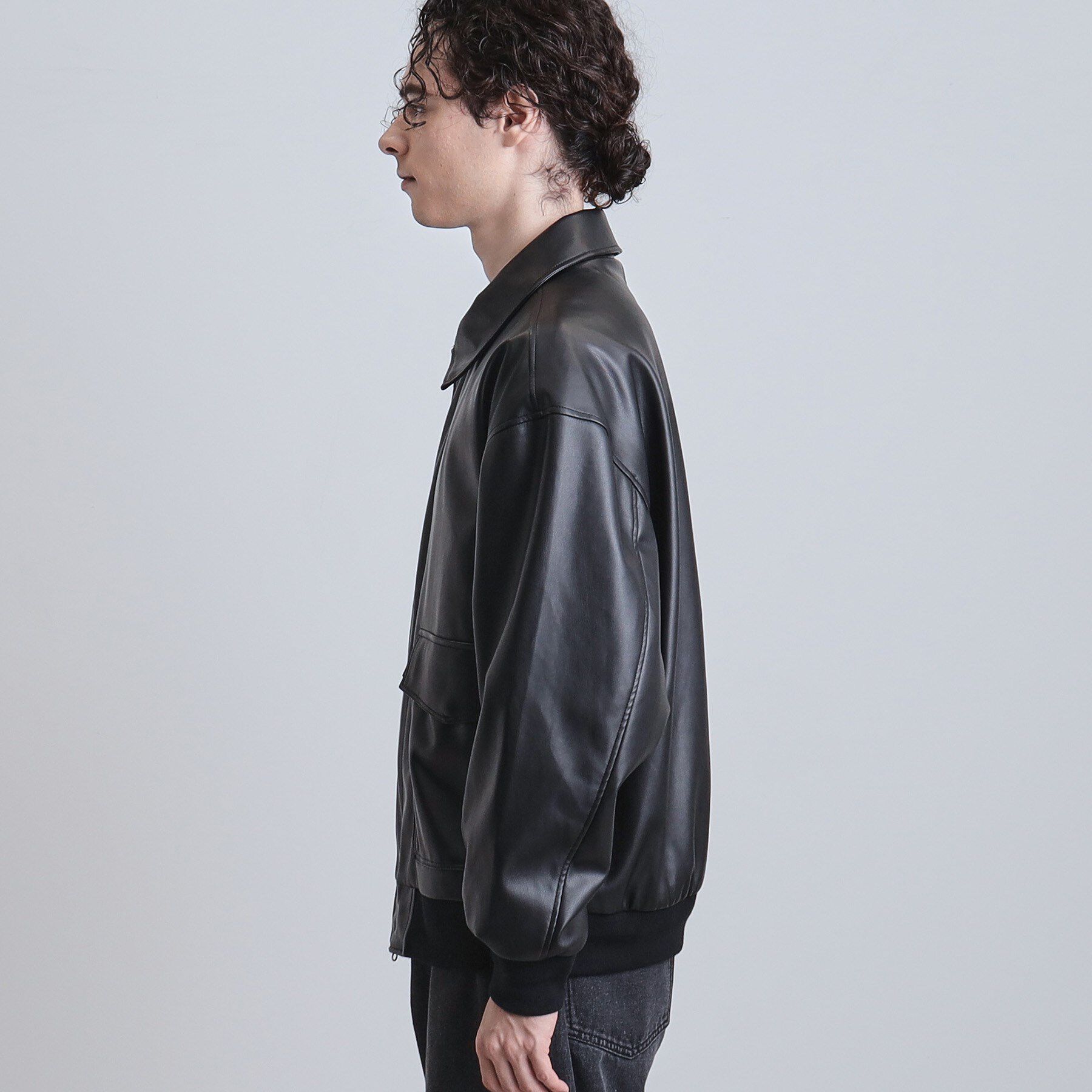 tk.TAKEO KIKUCHI「A－2シンセティックレザーブルゾン」|ブルゾン・スタジャン|