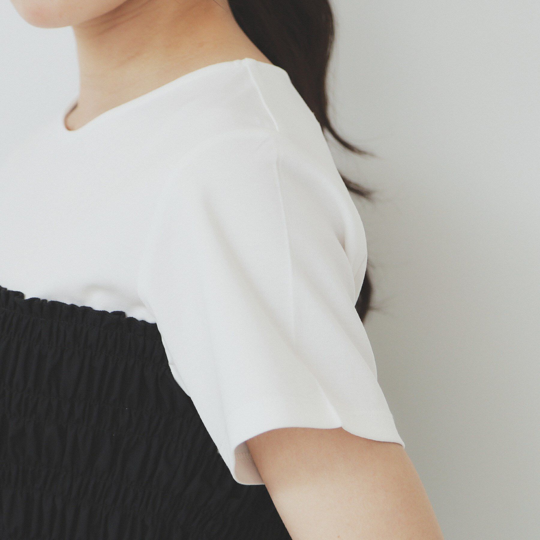 index「シャーリングドッキングペプラムトップス【洗濯機洗い可】」|Tシャツ・カットソー|