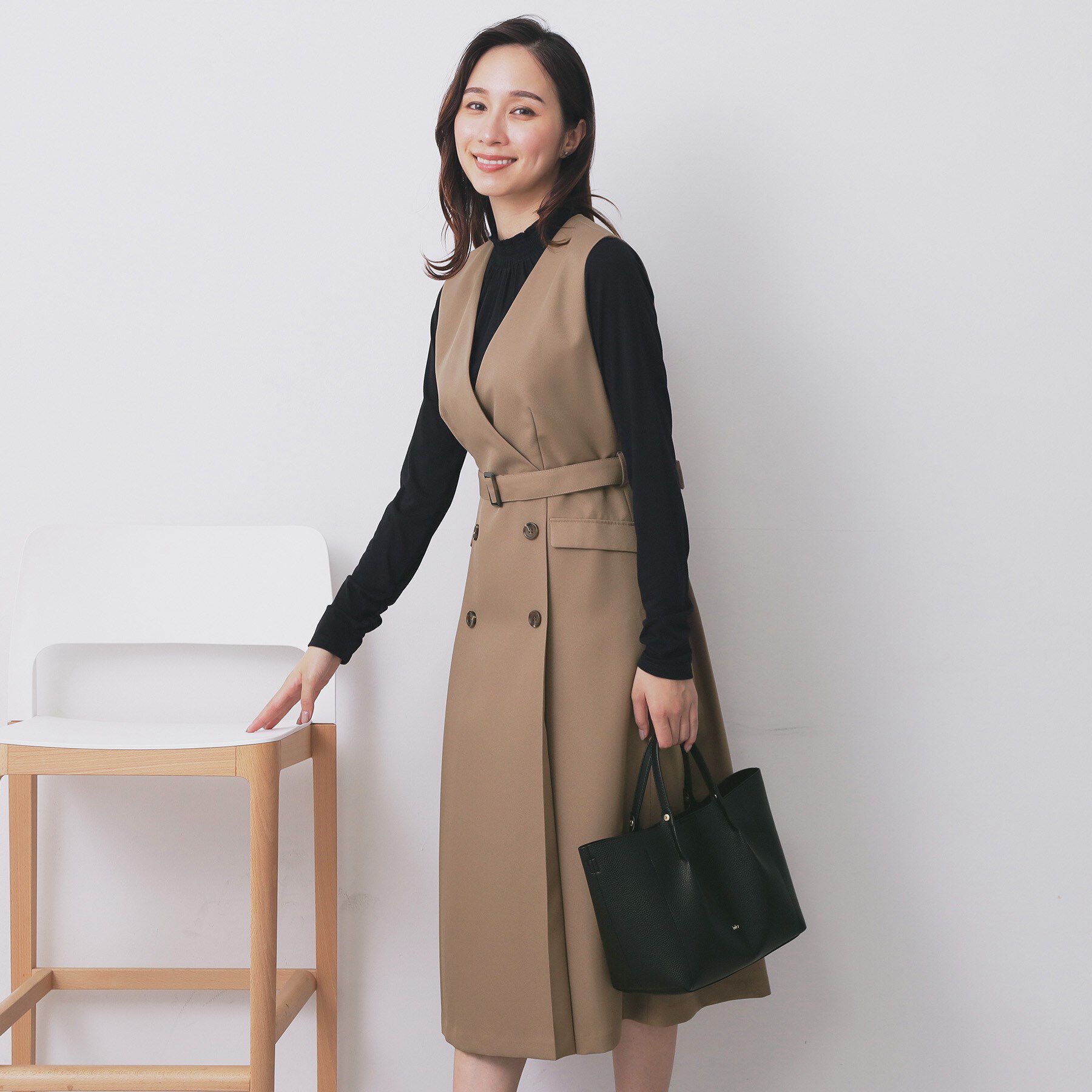 index「トレンチディティールワンピース【洗濯機OK/イージーアイロン/防シワ】」|ワンピース|