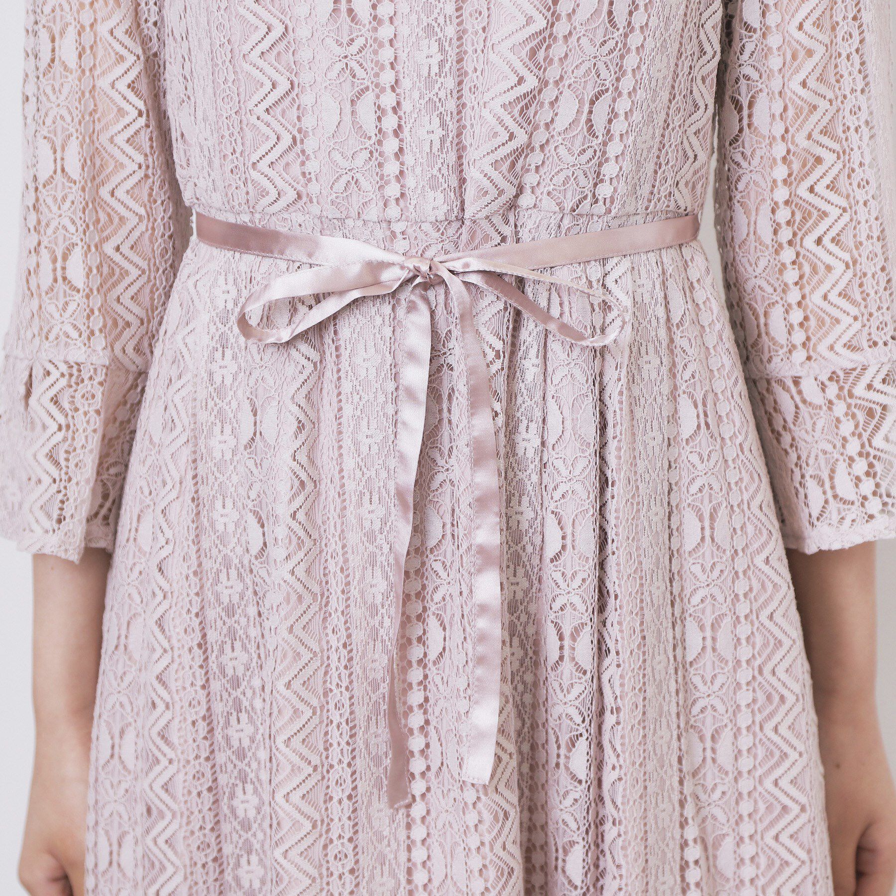 index「幾何ラインレースワンピース【洗濯機OK】」|ワンピース|