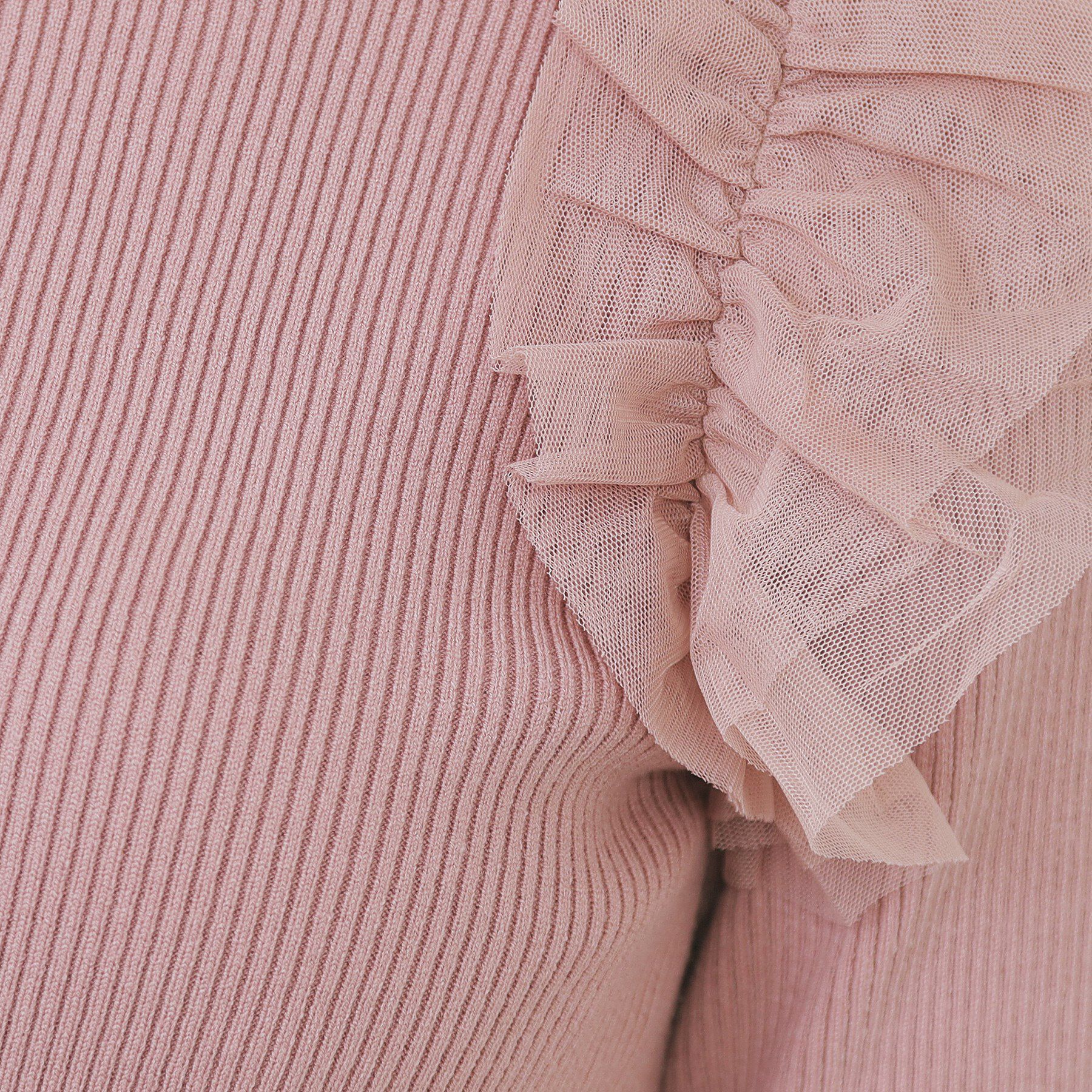 index「ショルダーチュールフリルハイネックニット【洗濯機OK/抗ピル】」|ニット・セーター|