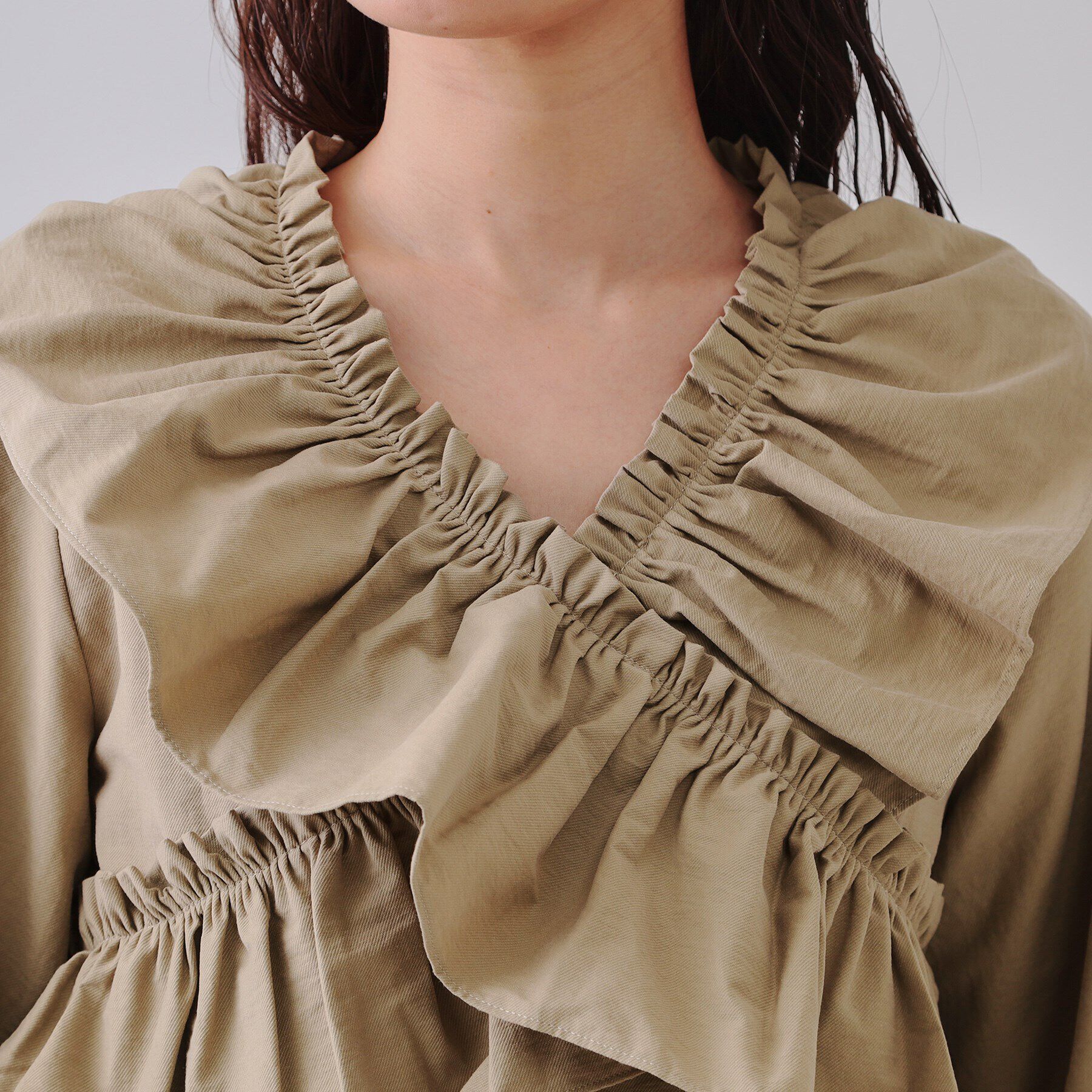 OPAQUE.CLIP「フリルデザインワンピース【洗濯機洗い可】」|ワンピース|