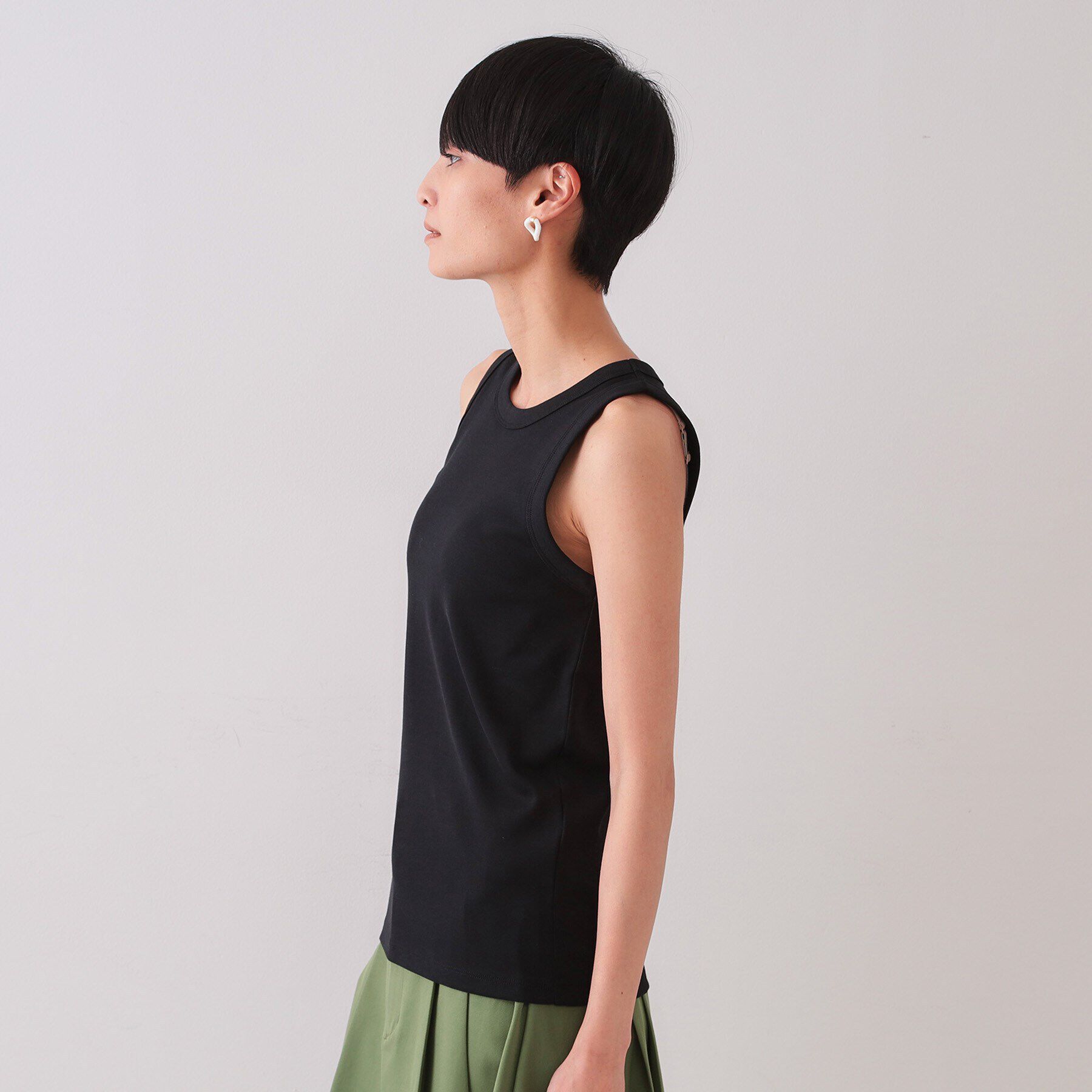 OPAQUE.CLIP「フライスアメリカンスリーブタンクトップ」|キャミソール|