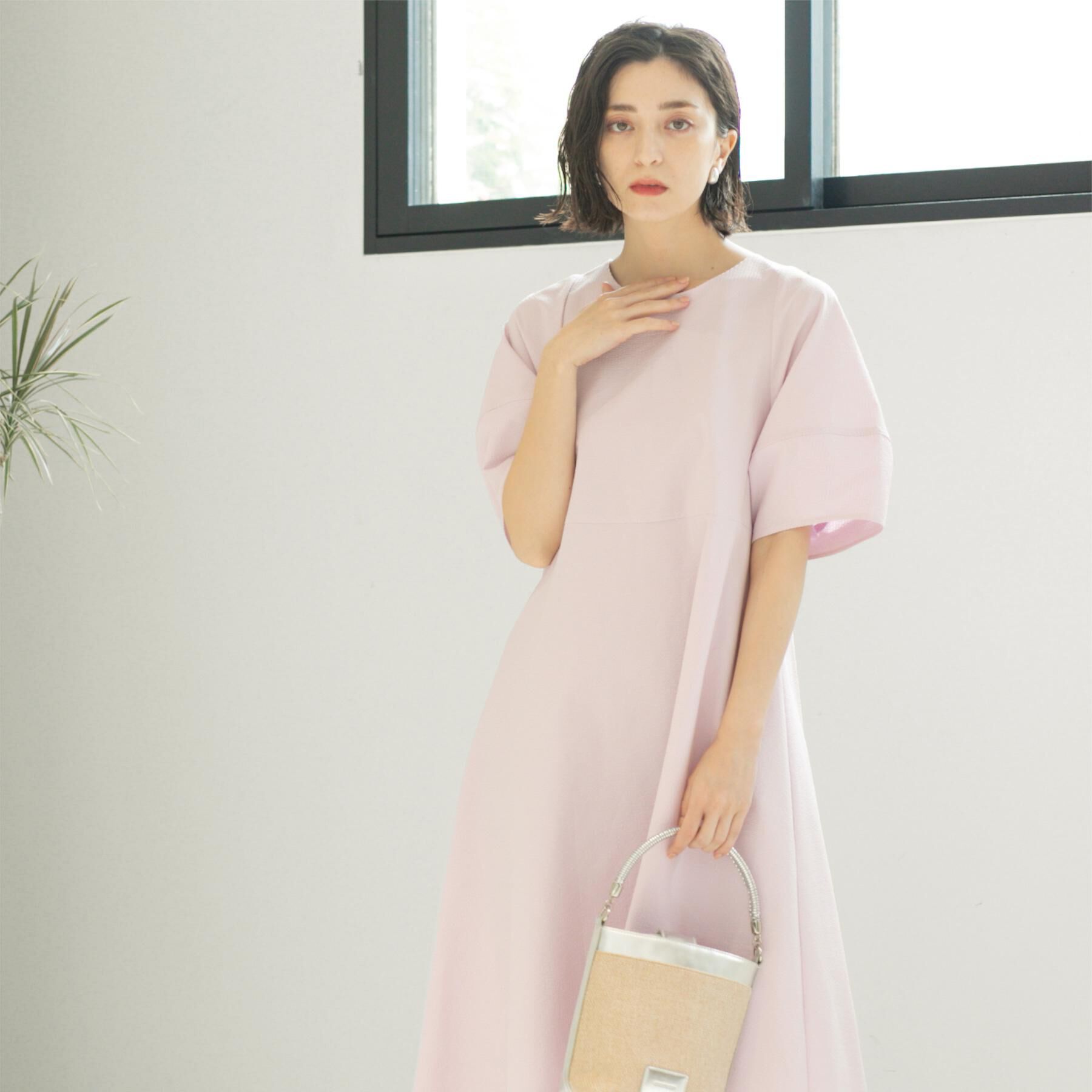 OPAQUE.CLIP「サッカーストライプワンピース【吸水速乾/イージーアイロン/洗濯機洗い可】」|ワンピース|