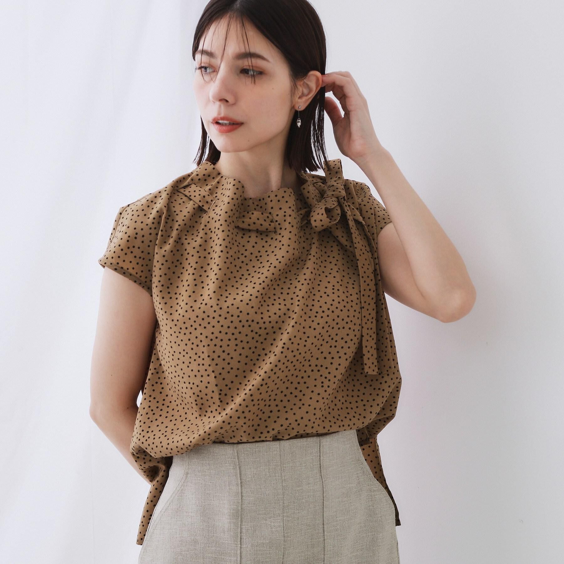 OPAQUE.CLIP「ラッピングボウタイドットブラウス【洗濯機洗い可】」|シャツ・ブラウス|