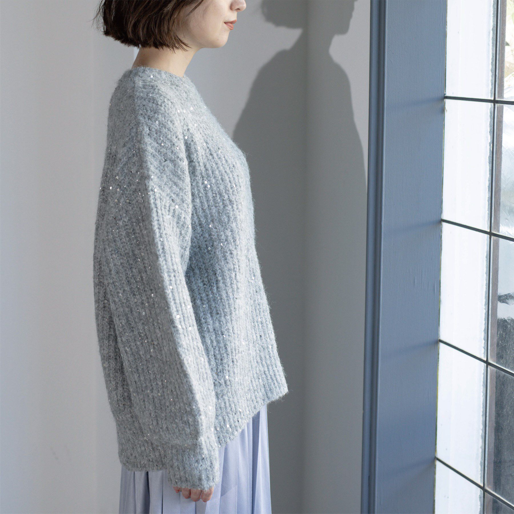 OPAQUE.CLIP「オーバーサイズ スパンコールニット」|ニット・セーター|