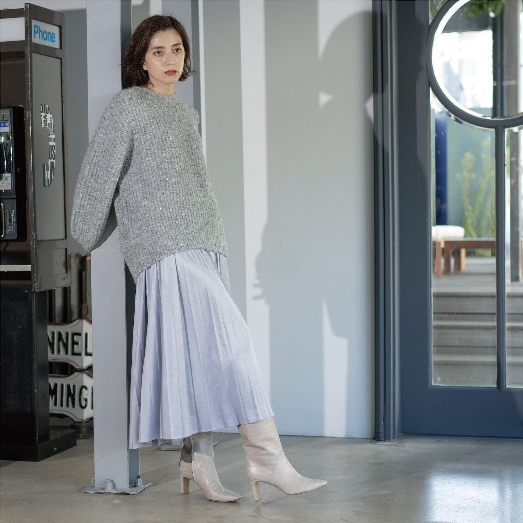 OPAQUE.CLIP「オーバーサイズ スパンコールニット」|ニット・セーター|