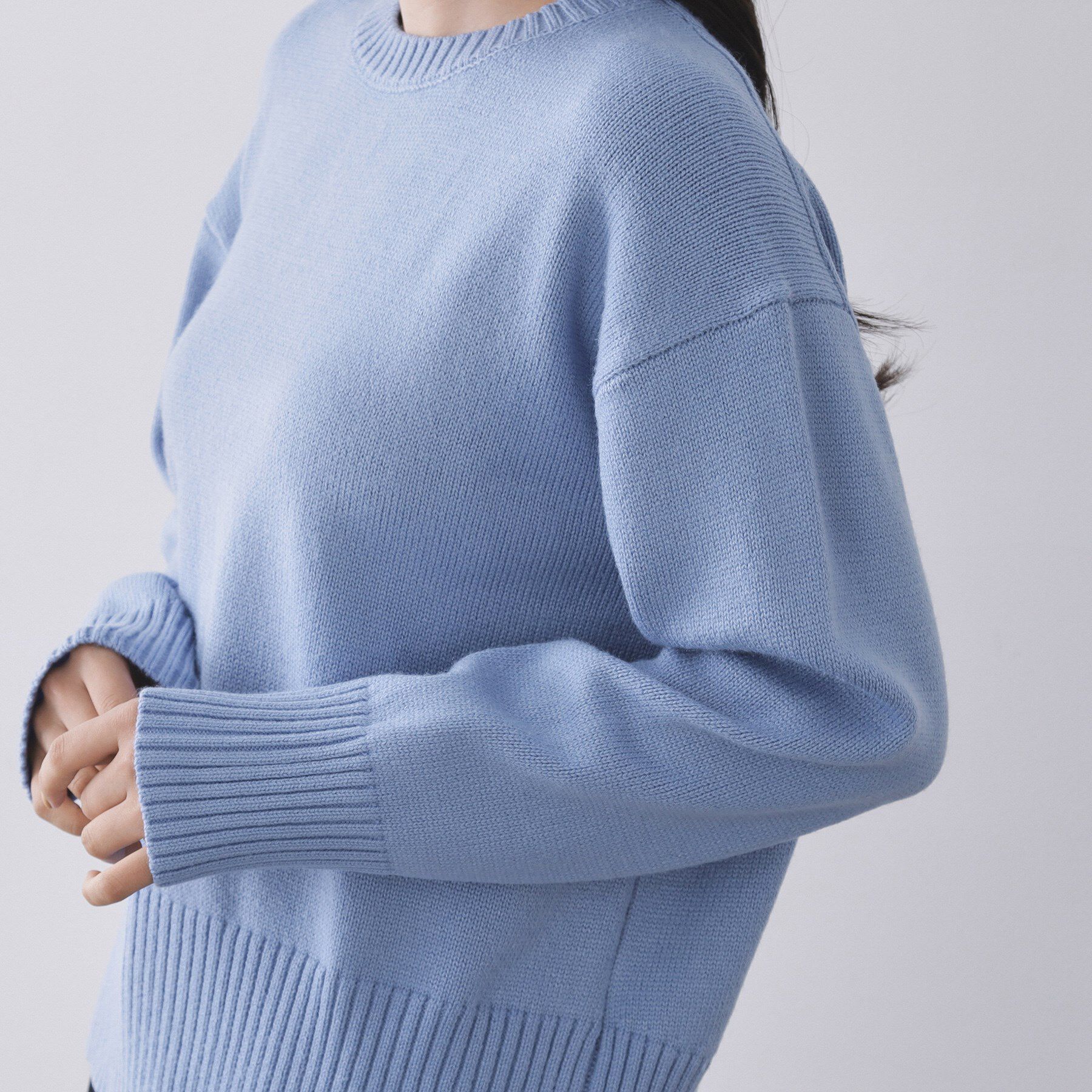 OPAQUE.CLIP「バックボタンリラクシーニット【洗濯機OK】」|ニット・セーター|