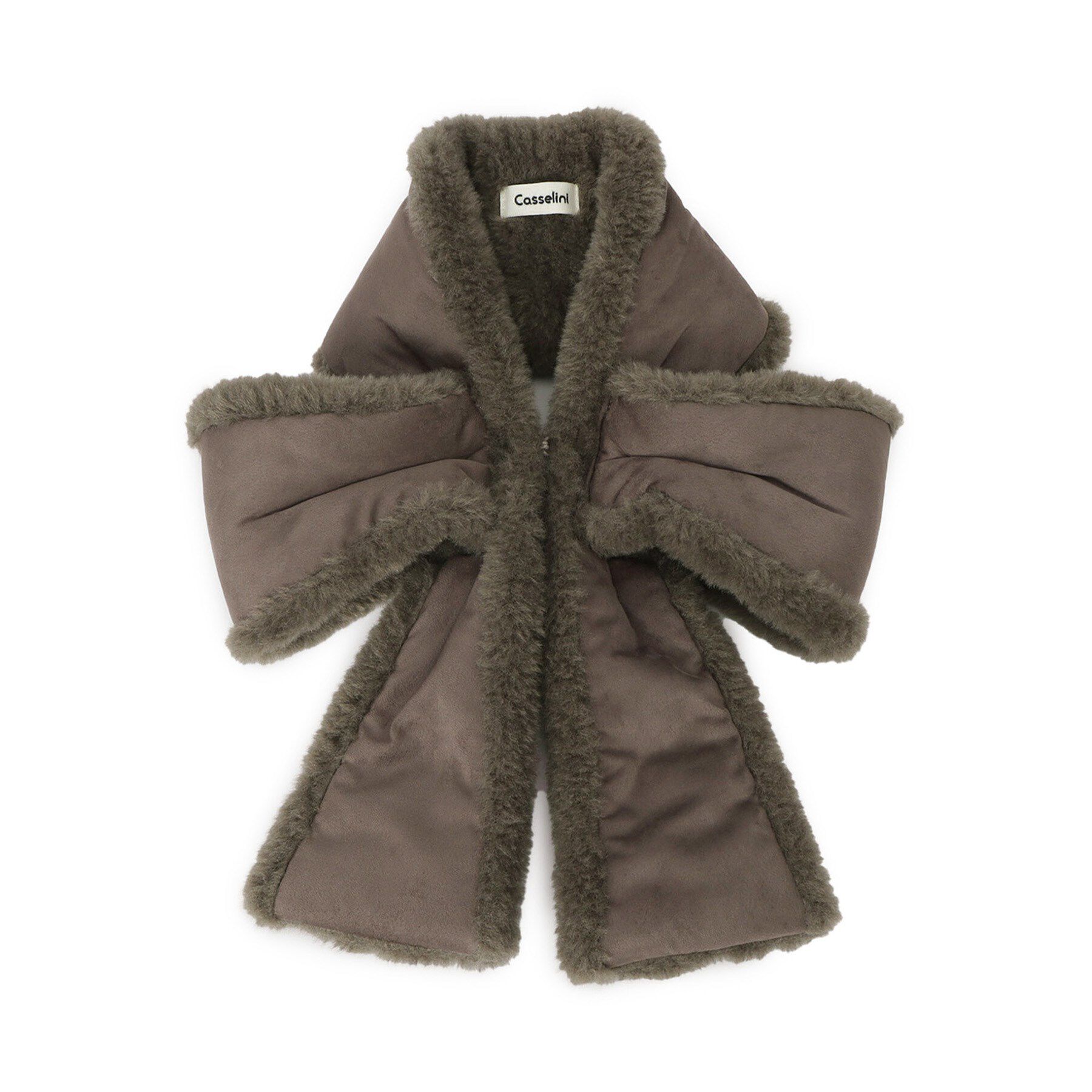 Couture broach「ムートン風リボンティペット」|ストール|