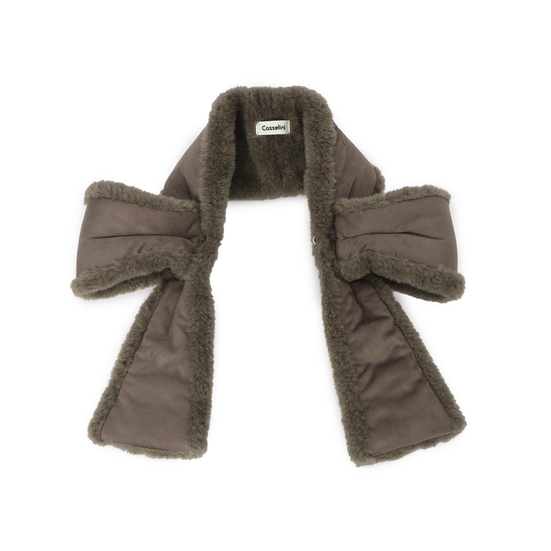 Couture broach「ムートン風リボンティペット」|ストール|