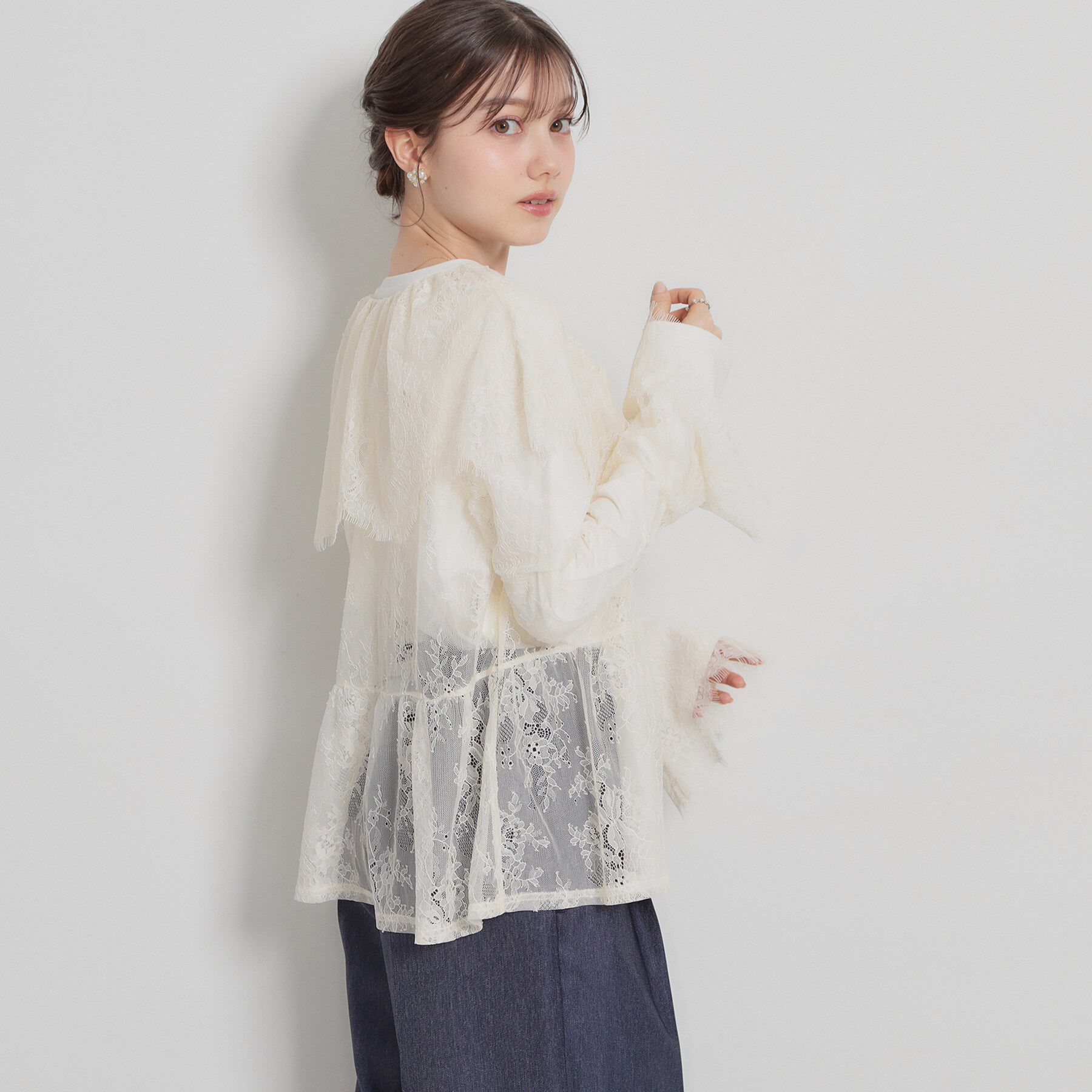 Couture broach「スカラップレースブラウス」|シャツ・ブラウス|