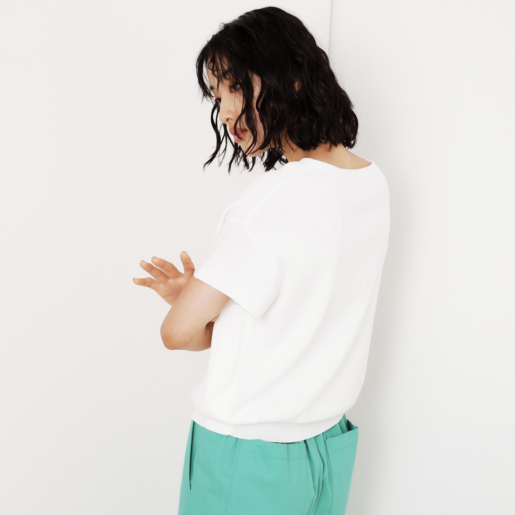 THE SHOP TK「さらさらフレアスリーブサマーニット【毛玉になりにくい/UV/洗濯機OK】」|ニット・セーター|