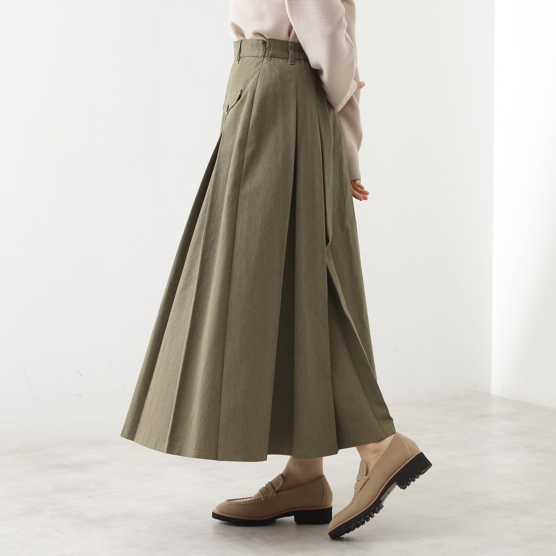 THE SHOP TK「フラップタックスカート【洗える】」|スカート|