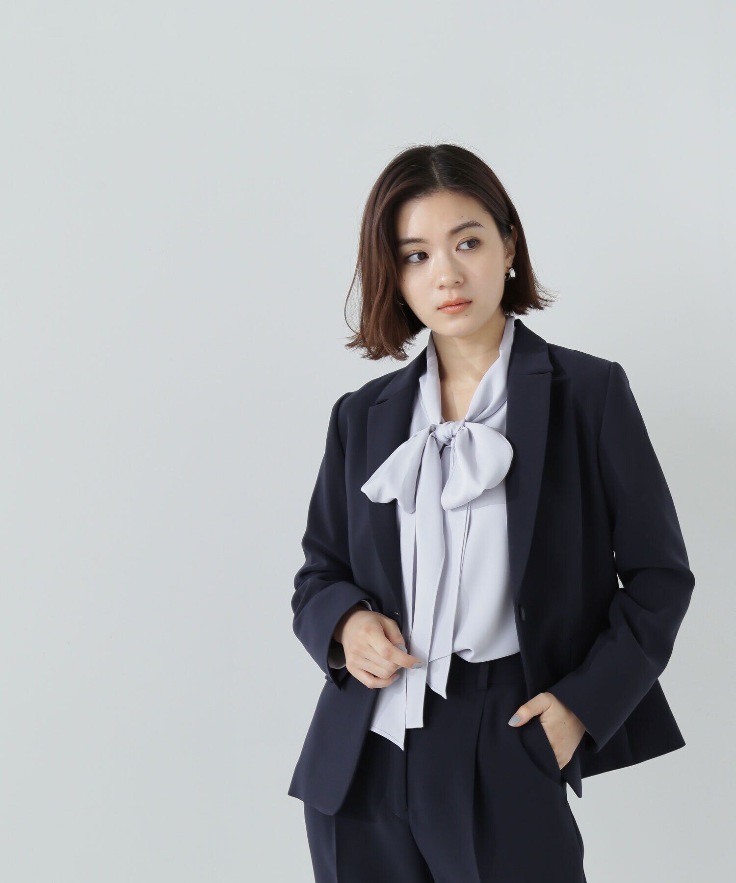  「PeサテンストレッチSETUPシリーズ テーラードジャケット　24SS」|その他|ネイビー