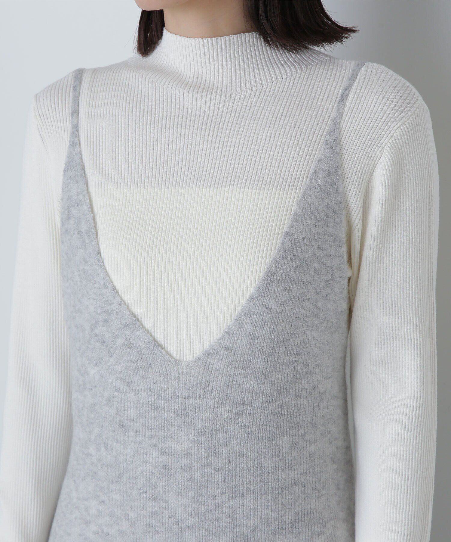  「ニットキャミワンピースセット」|ワンピース|