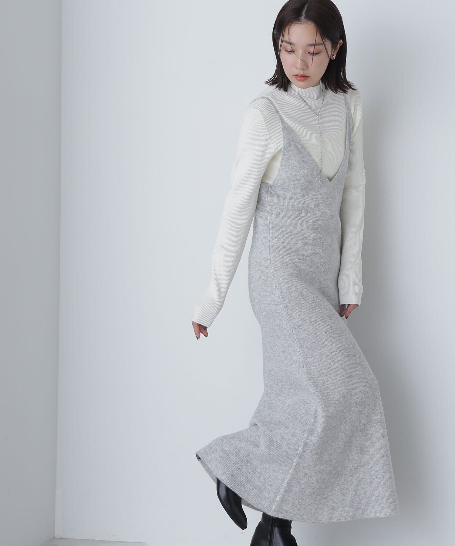  「ニットキャミワンピースセット」|ワンピース|