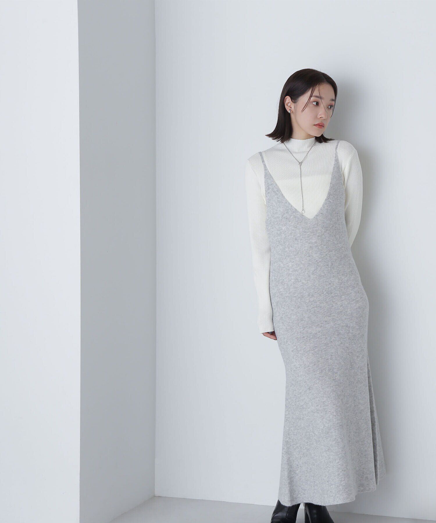  「ニットキャミワンピースセット」|ワンピース|