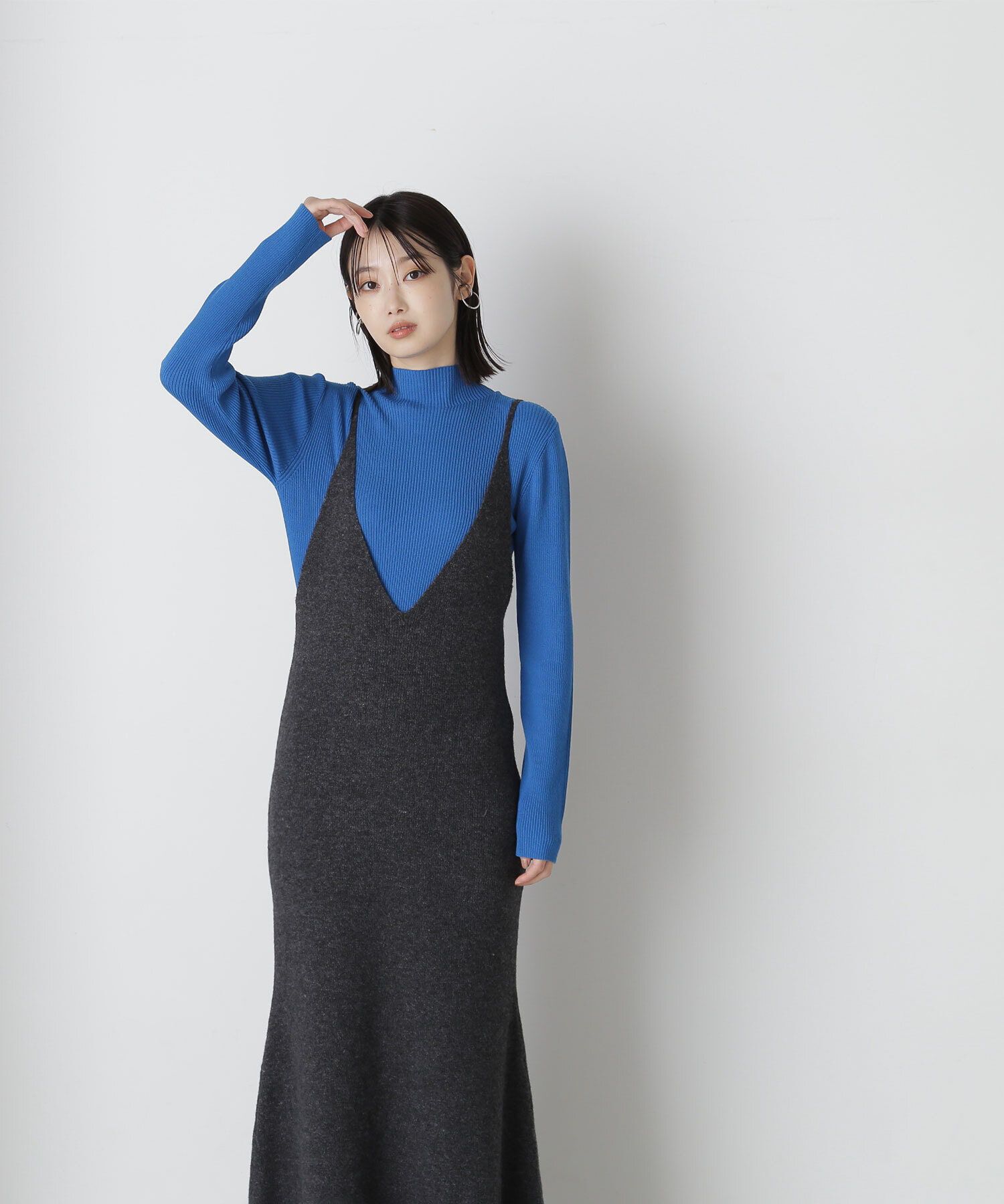  「ニットキャミワンピースセット」|ワンピース|