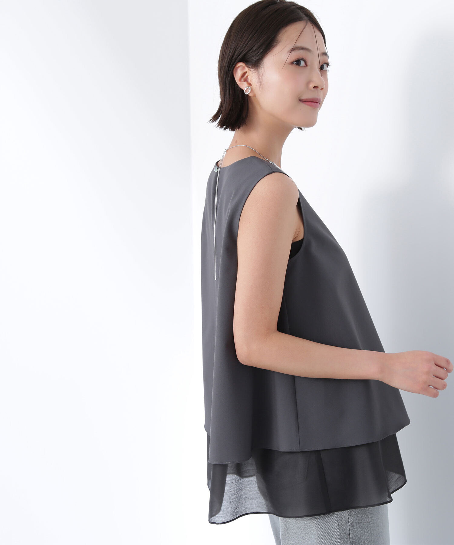  「シアーヘムレイヤードペプラムブラウス」|シャツ・ブラウス|