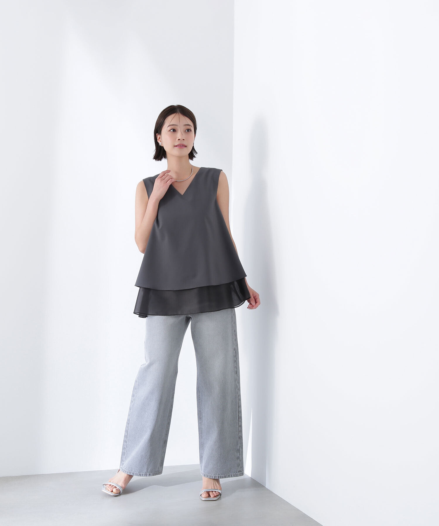  「シアーヘムレイヤードペプラムブラウス」|シャツ・ブラウス|