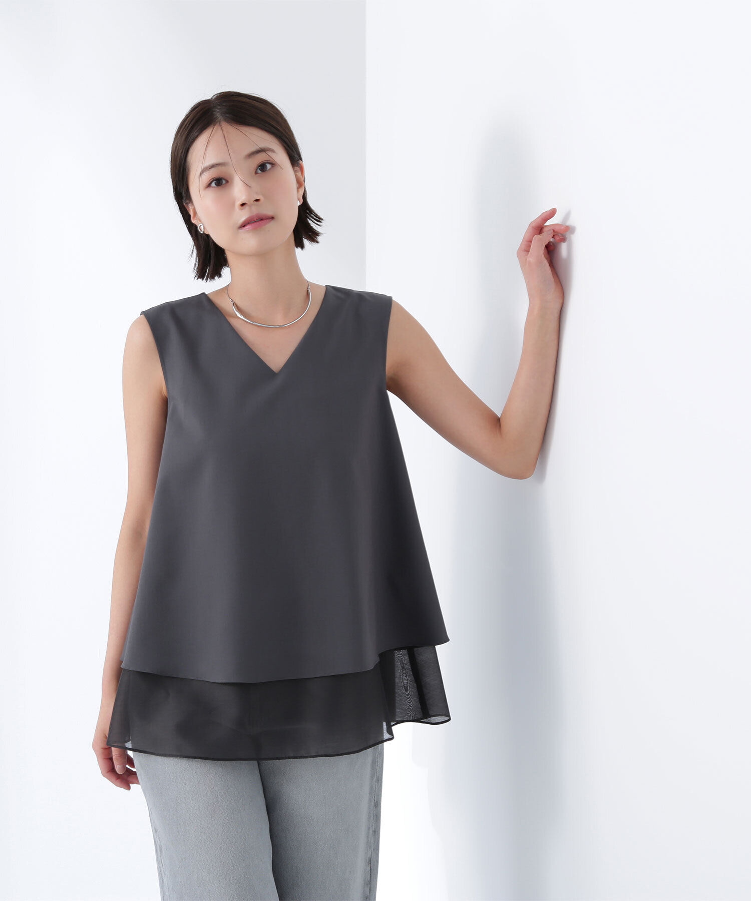  「シアーヘムレイヤードペプラムブラウス」|シャツ・ブラウス|