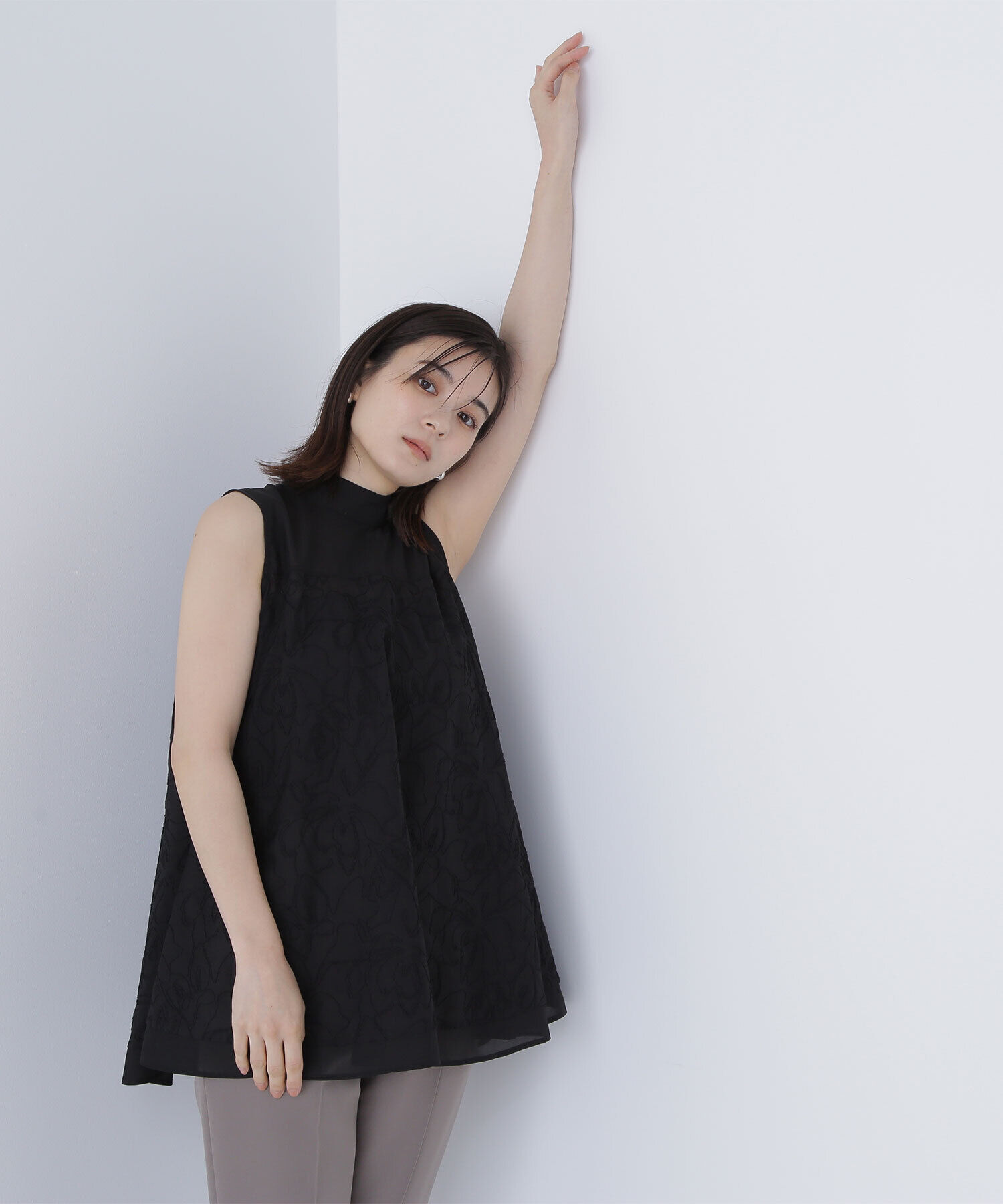  「コード刺繍Aラインブラウス」|シャツ・ブラウス|