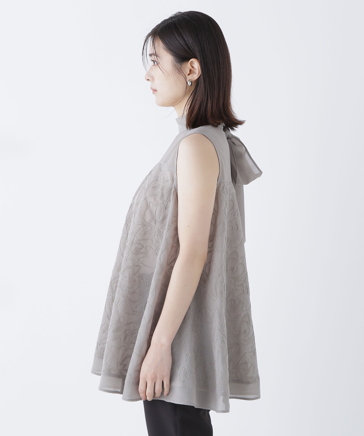  「コード刺繍Aラインブラウス」|シャツ・ブラウス|