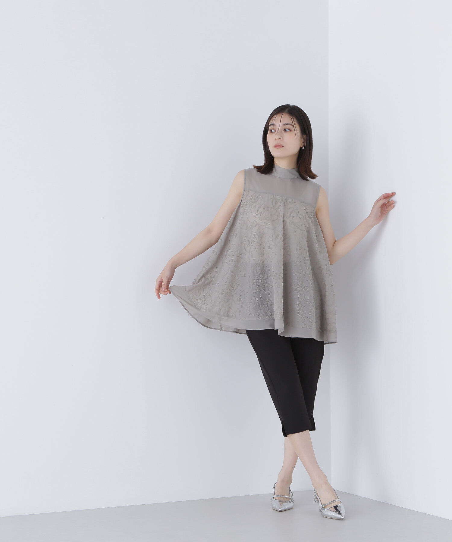  「コード刺繍Aラインブラウス」|シャツ・ブラウス|