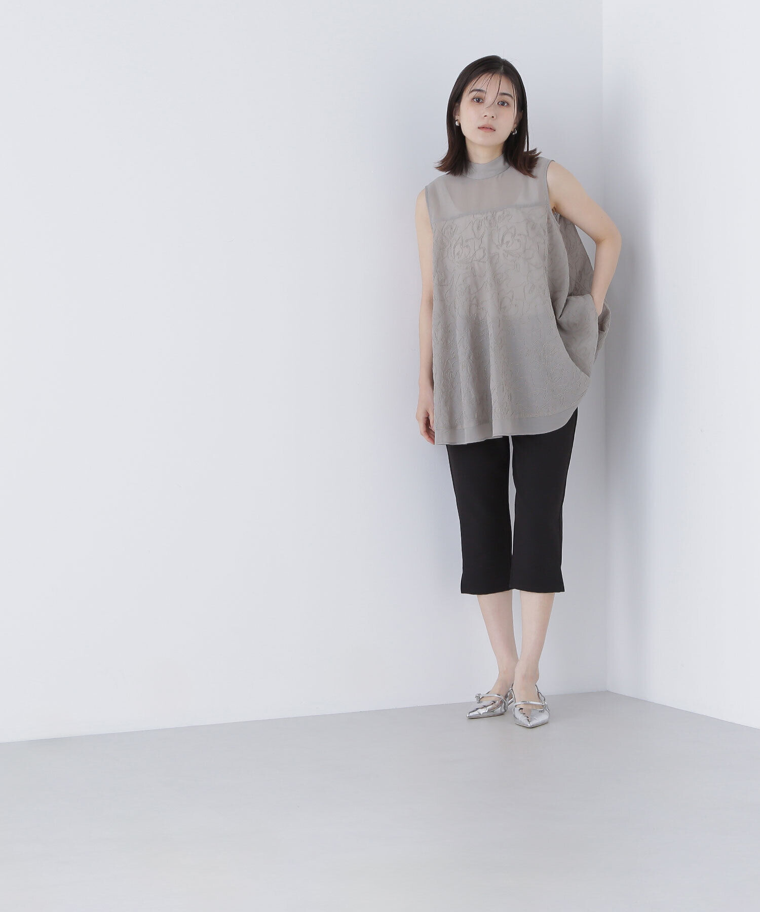  「コード刺繍Aラインブラウス」|シャツ・ブラウス|