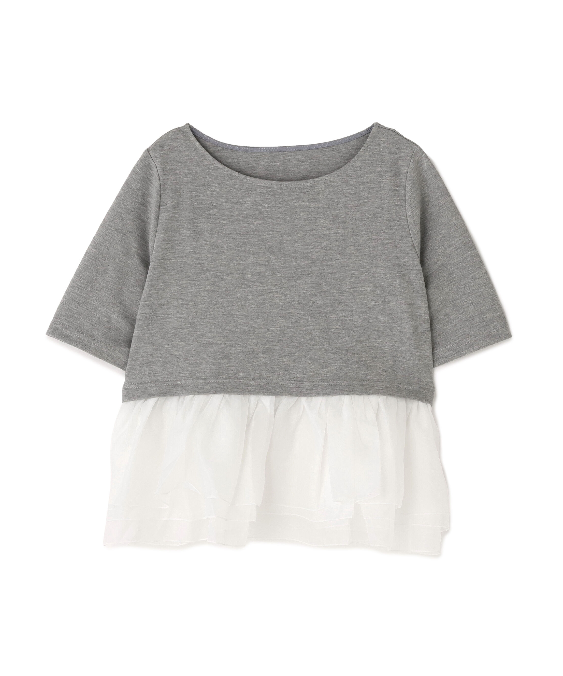  「シフォンドッキングペプラムカットソー」|Tシャツ・カットソー|