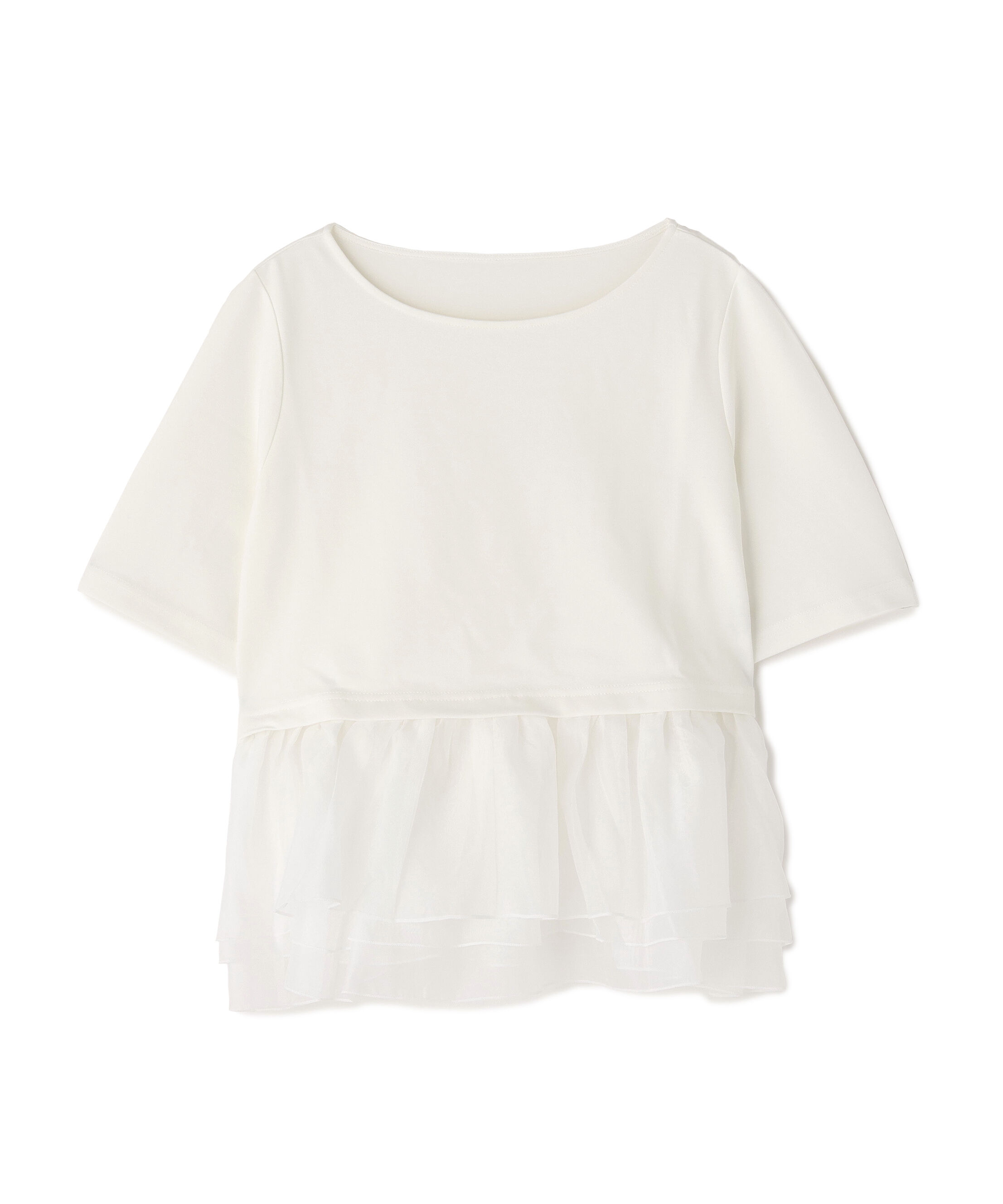  「シフォンドッキングペプラムカットソー」|Tシャツ・カットソー|