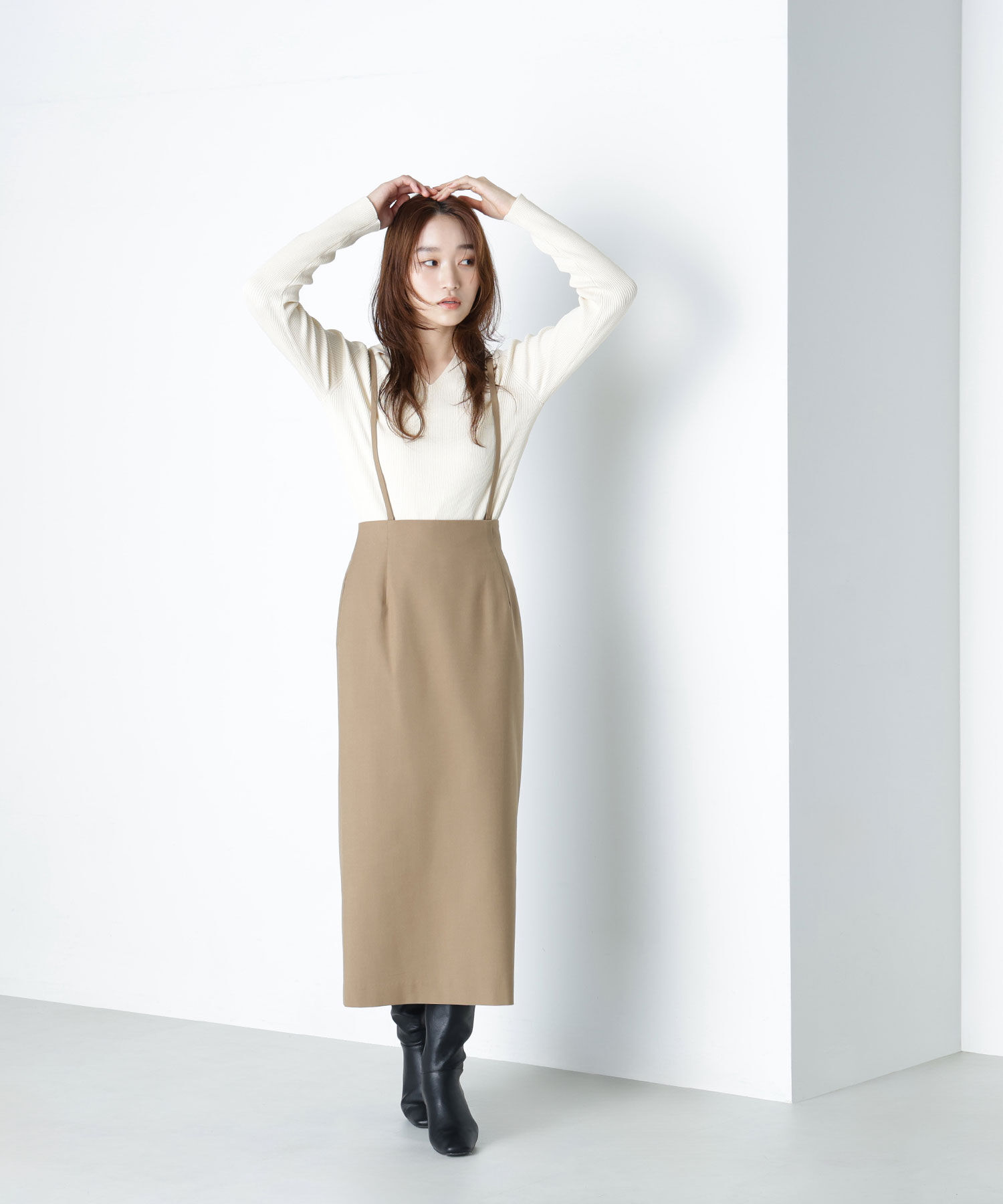  「ストラップ付ナロースカート」|スカート|