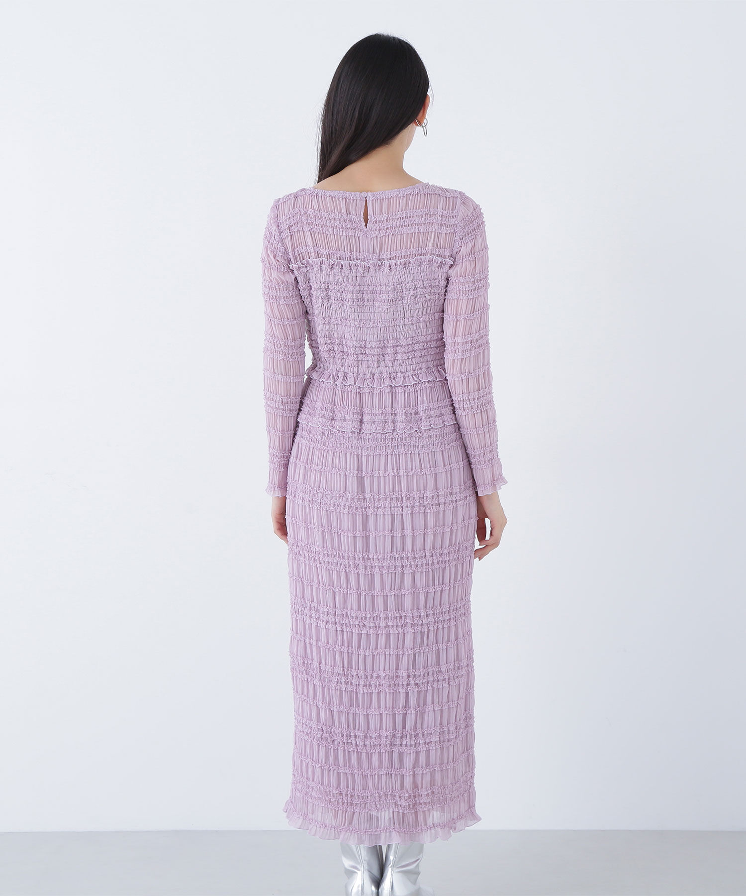  「フリルシャーリングナローワンピース」|ワンピース|