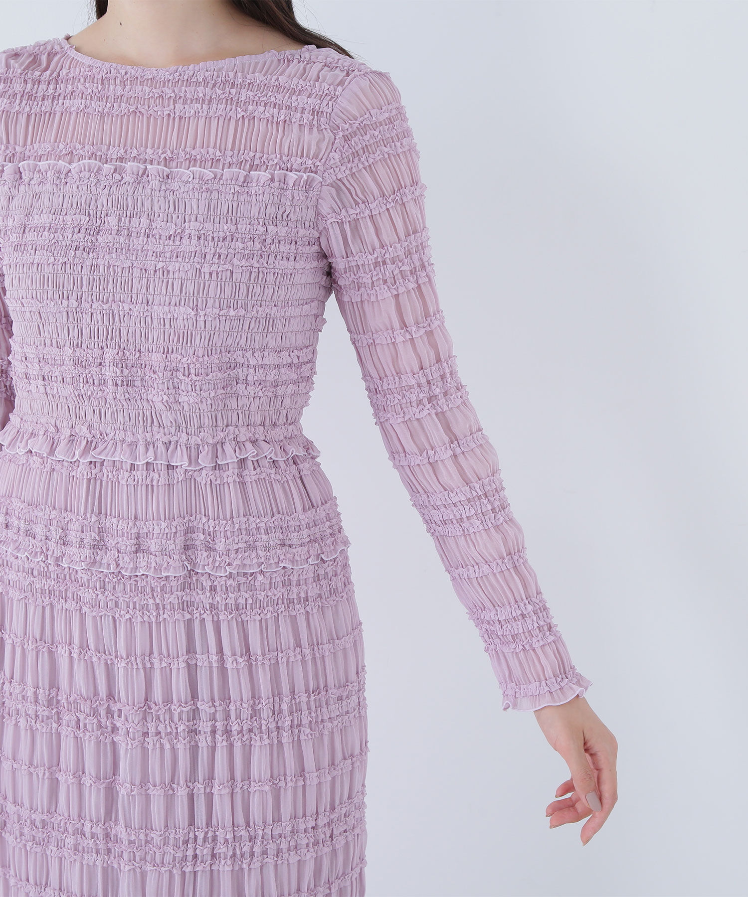  「フリルシャーリングナローワンピース」|ワンピース|