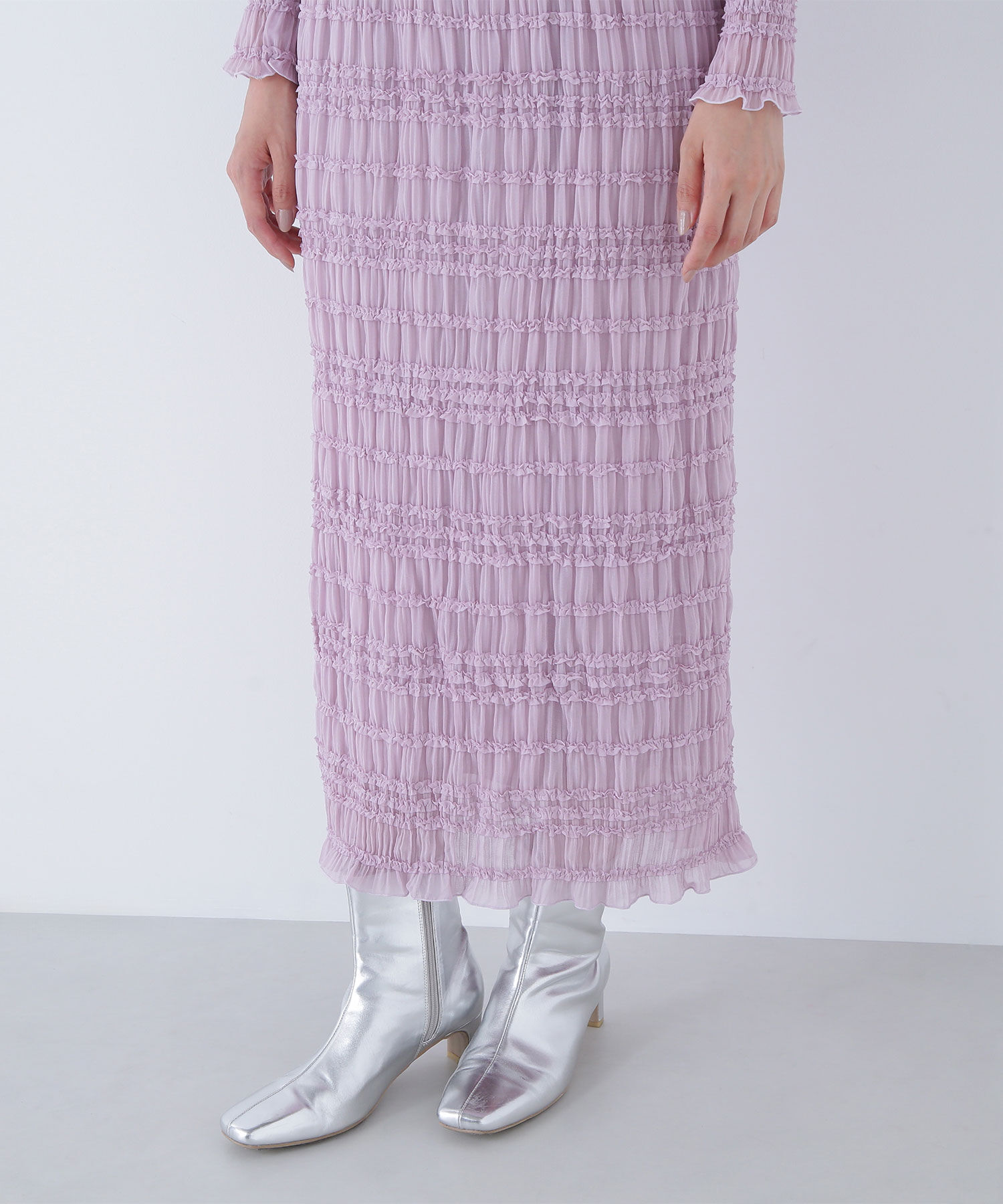  「フリルシャーリングナローワンピース」|ワンピース|