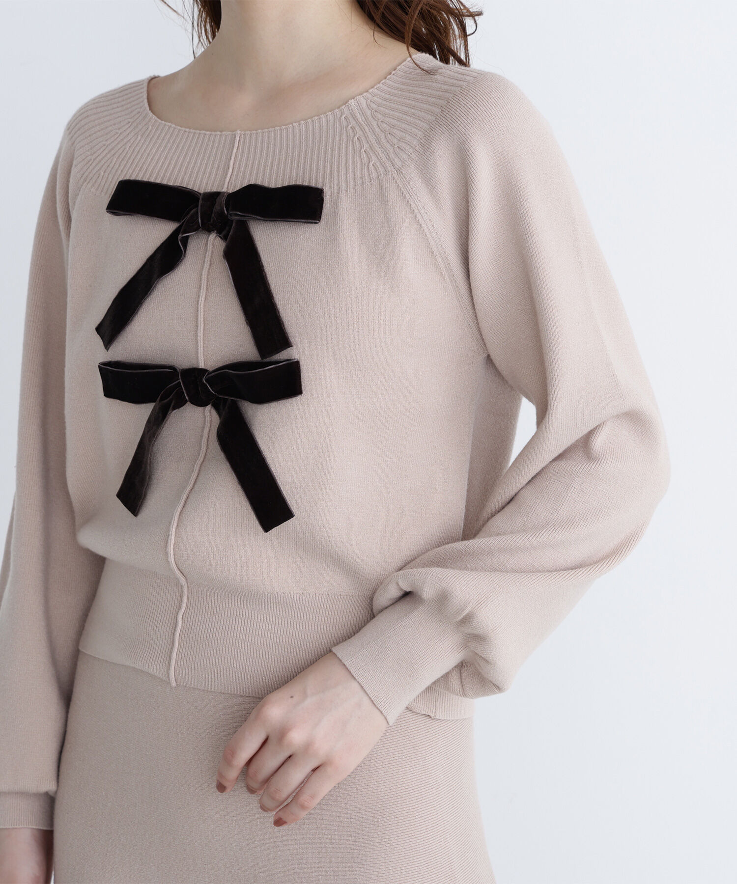  「ベロアリボンニットセットアップ」|ワンピース|