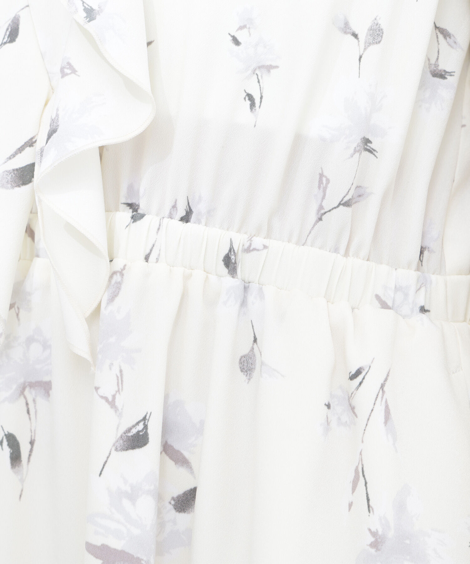  「ラッフルフラワープリントワンピース」|ワンピース|